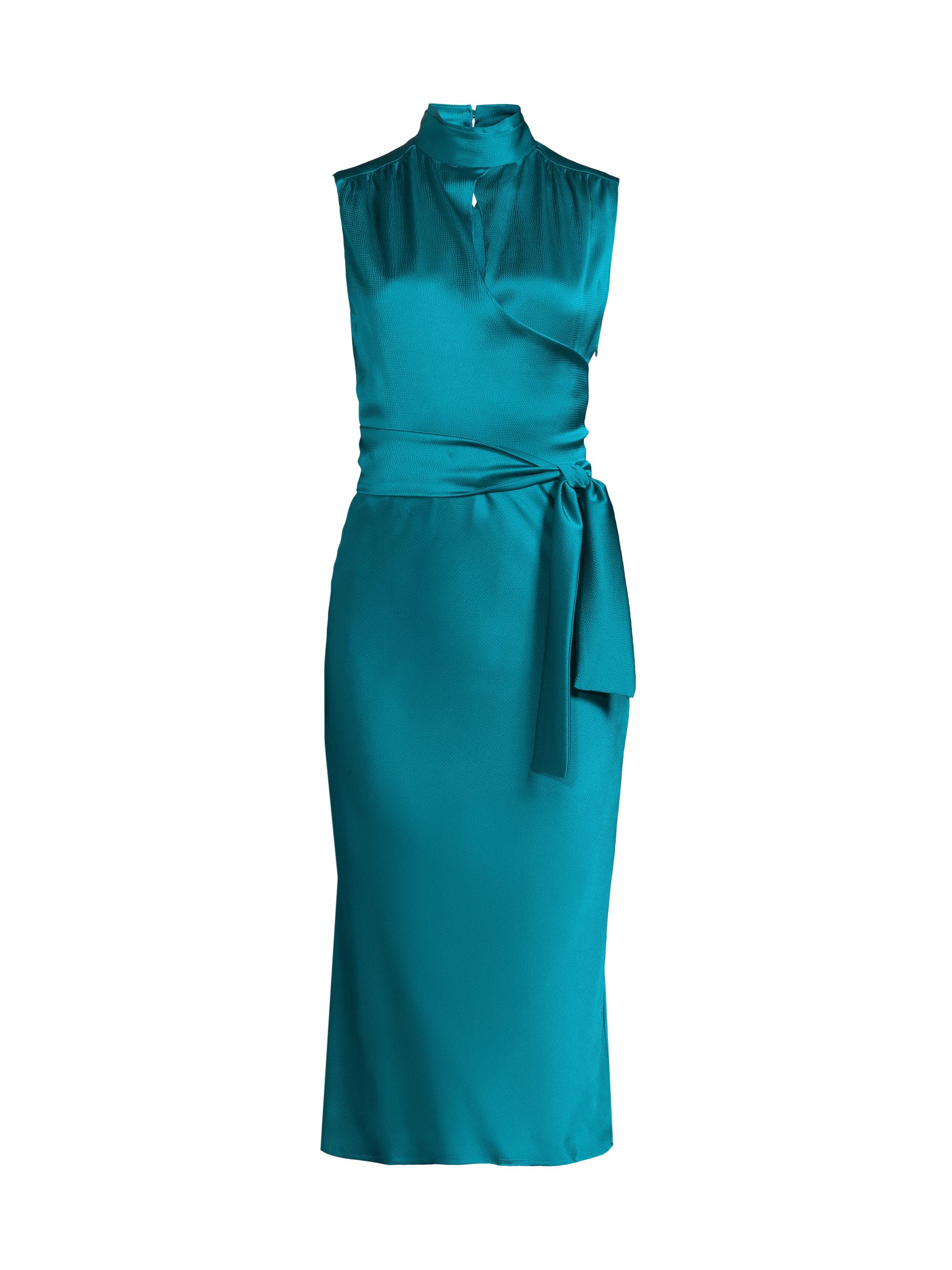 Undra Celeste Women's Everyday Tropics Joi Satin Sheath Dress - Dark Teal