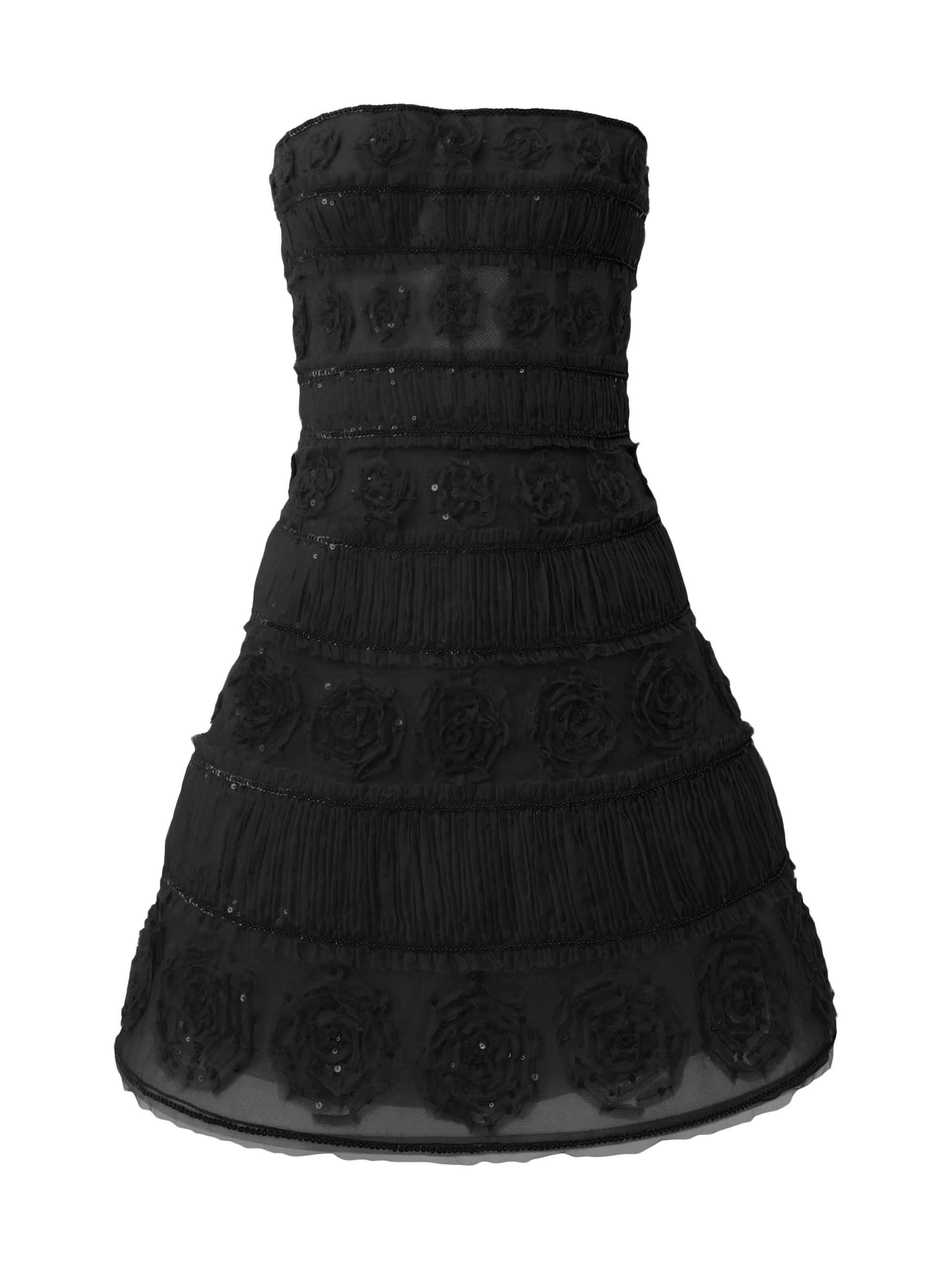 Carolina Herrera Women's Embroidered Strapless Minidress - Black