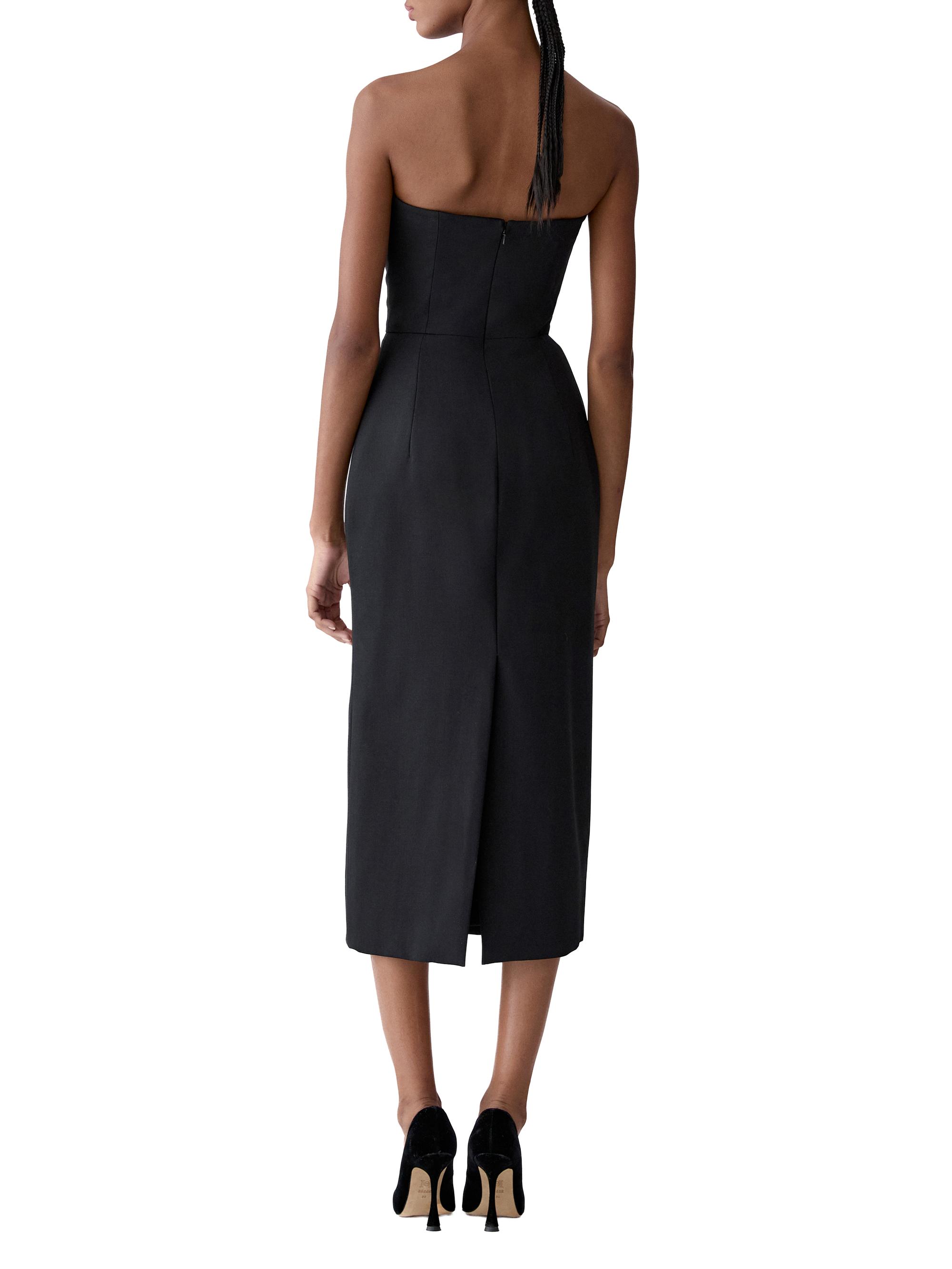 Carolina Herrera Stretch-Wool Sweetheart Midi-Dress | Saks Fifth Avenue