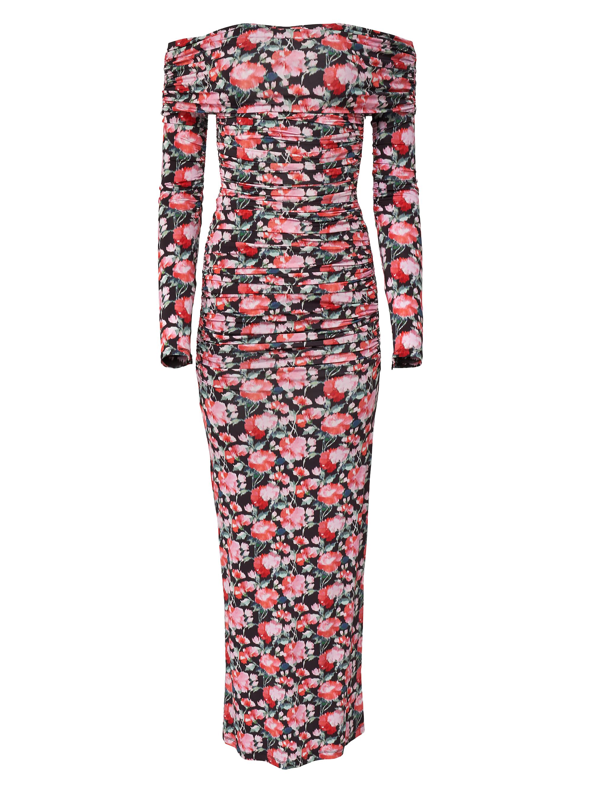 Carolina Herrera Women's Ruched Floral Off-The-Shoulder Gown - Pink Multi