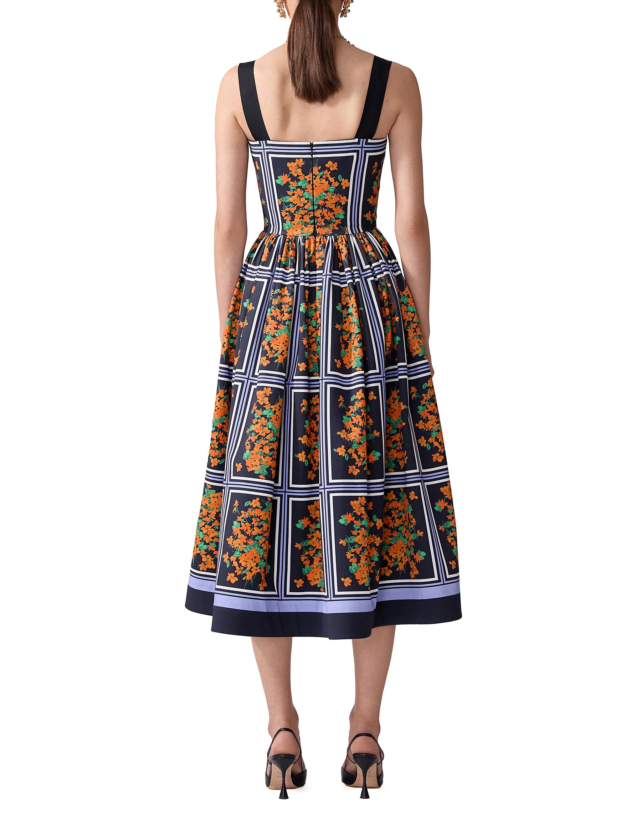 Carolina Herrera Floral Square-Neck Fit & Flare Midi-Dress | Saks Fifth  Avenue