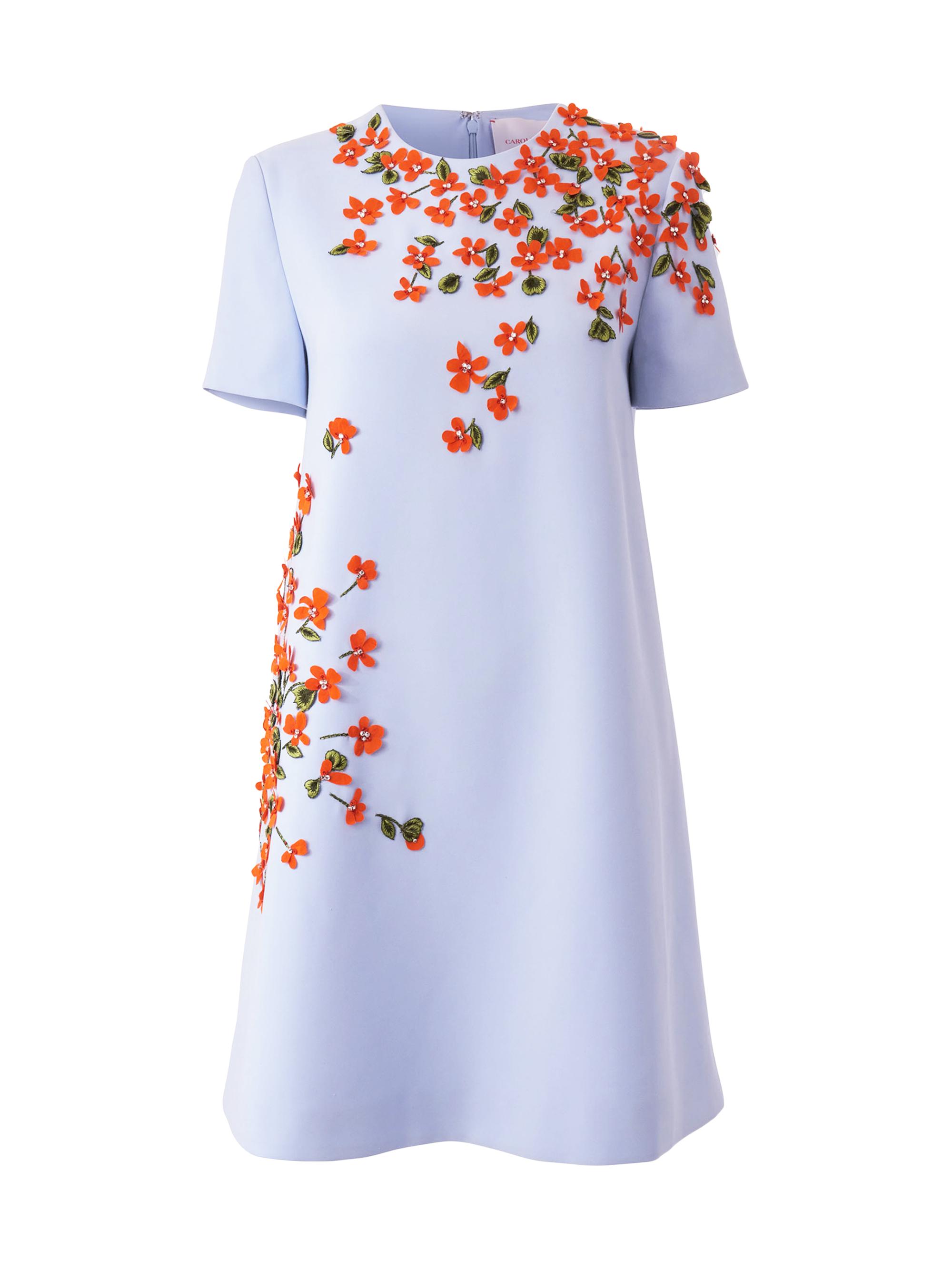 Carolina Herrera Women's Embellished Floral A-Line Minidress - Celeste Multi