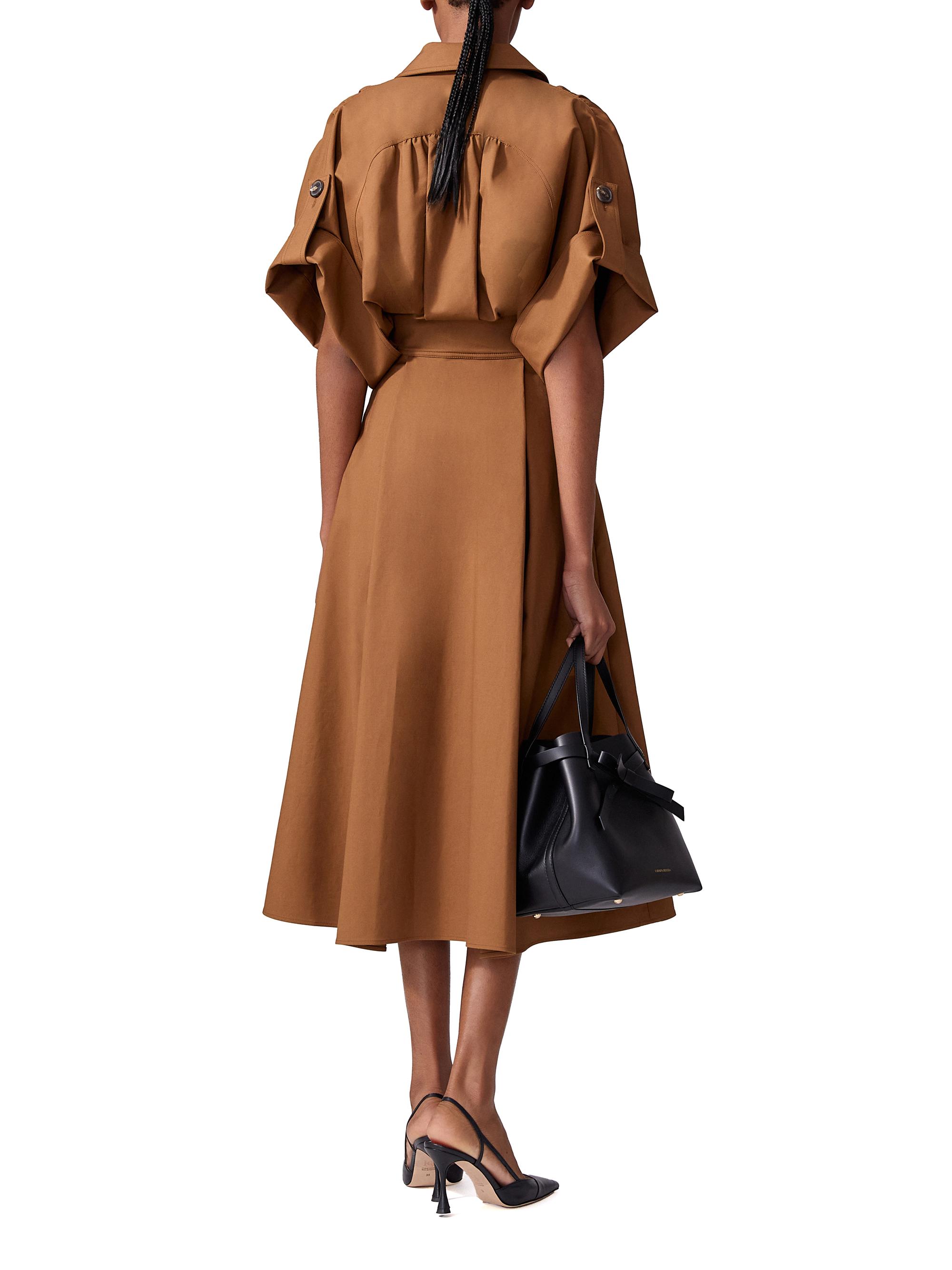 knee length dresses for ladies Orange Bell Sleeve Midi Dress main image 1