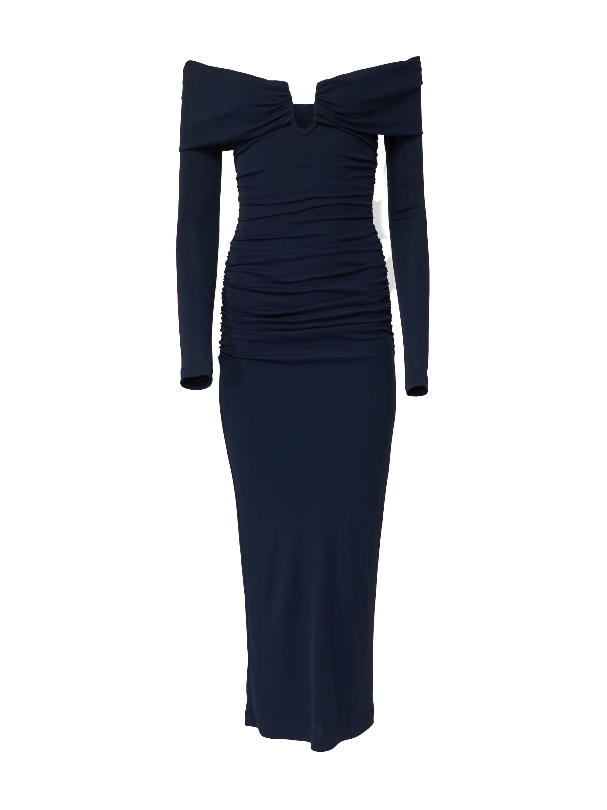 Carolina Herrera Women's Ruched Off-The-Shoulder Midi-Dress - Midnight