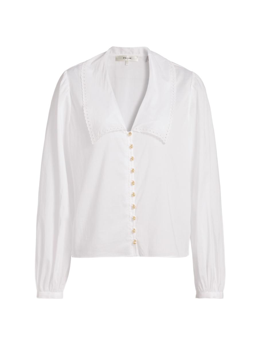 Frame Women's The Meadow Cotton Blouse In White