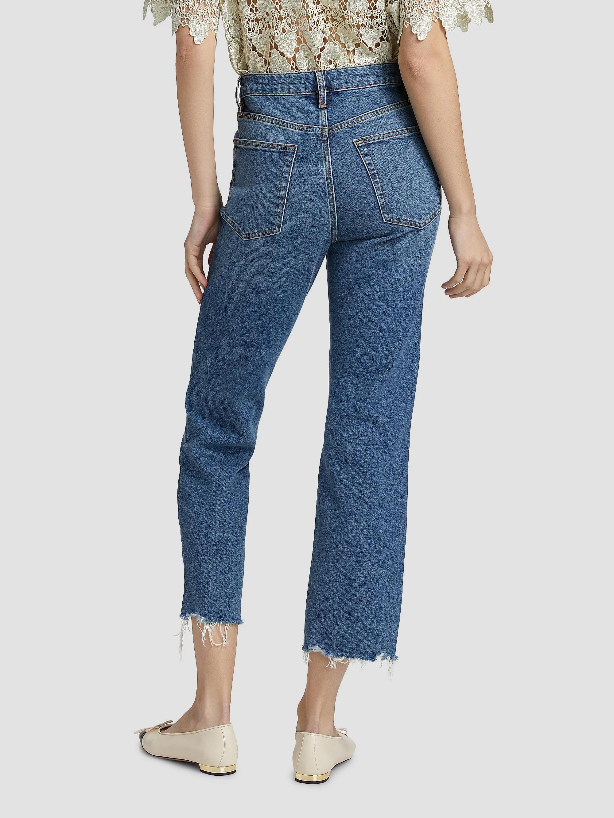 Frame The Ruler High-Rise Stretch Crop Jeans | Saks Fifth Avenue