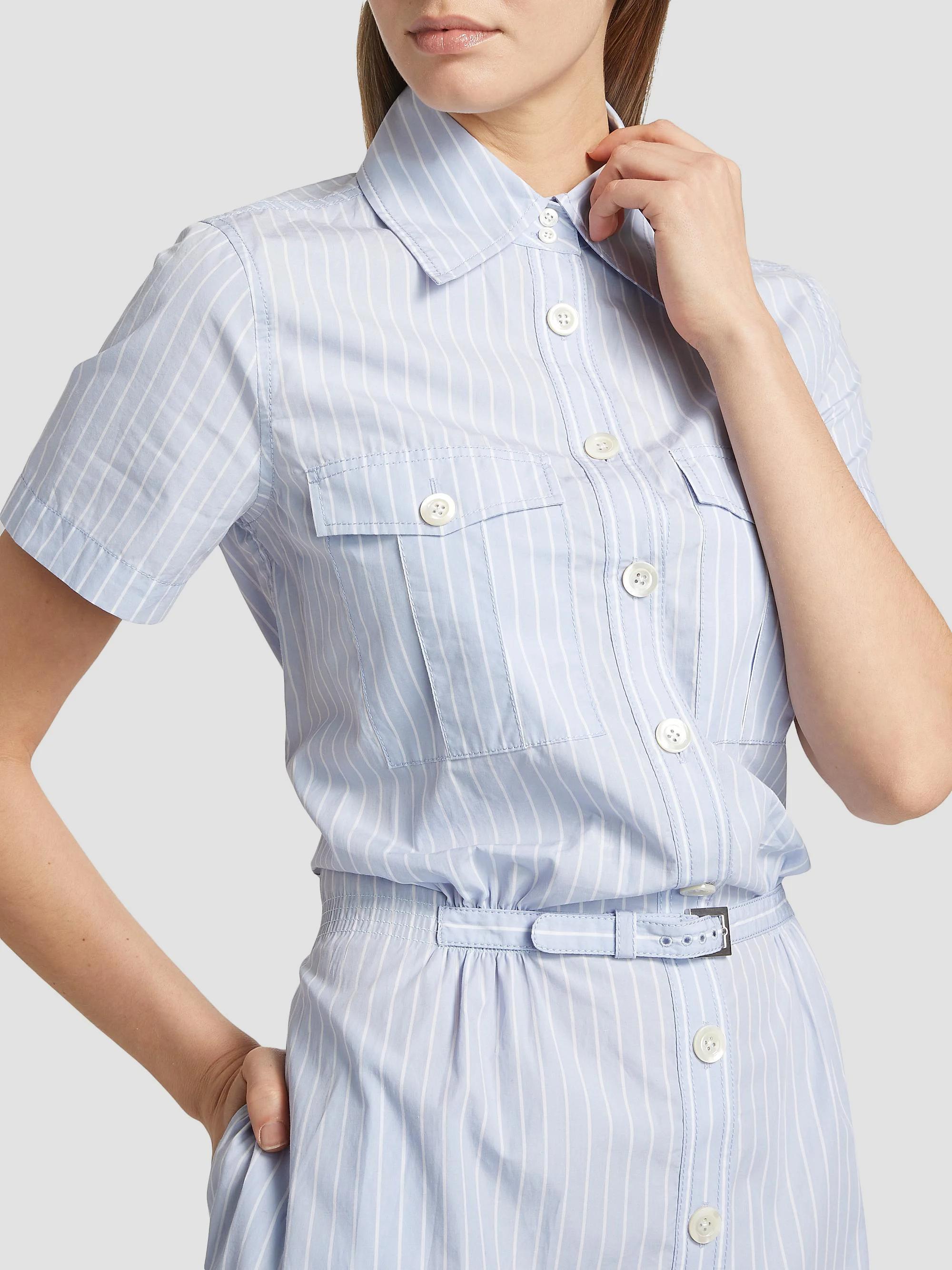 FRAME Women's The Striped Safari Dress - Oxford Blue Multi