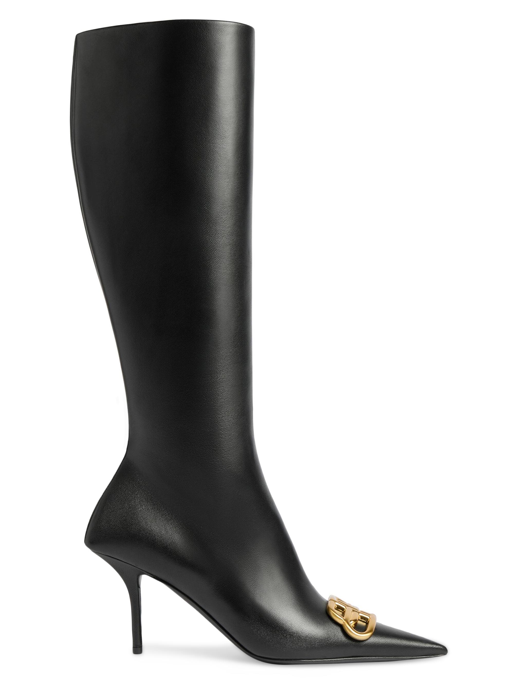 Balenciaga Women's Square Knife BB 80MM Boots - Black