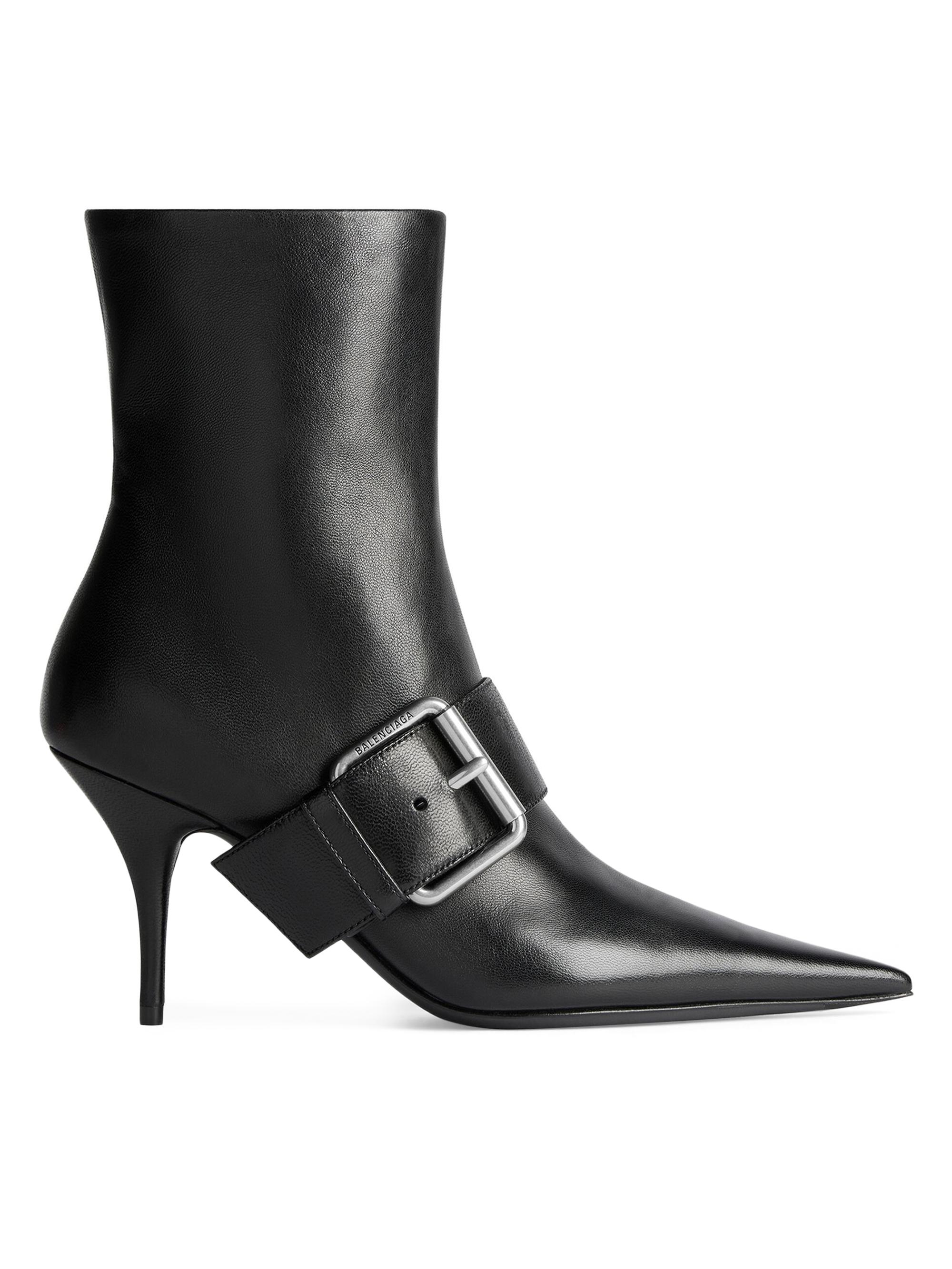 Balenciaga Women's Knife Belt 80MM Booties - Black