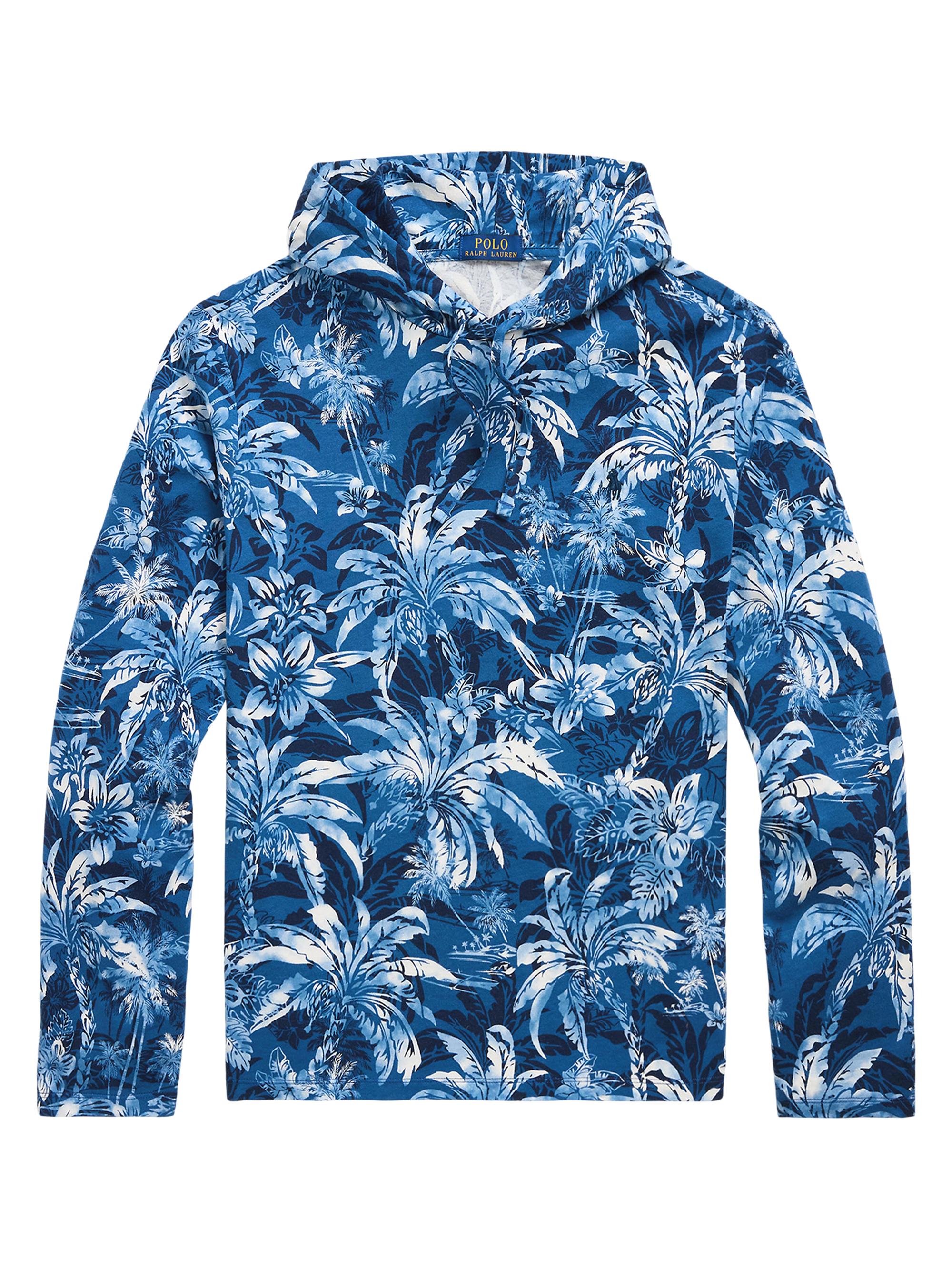 Tropical-Print Jersey Hooded T-Shirt