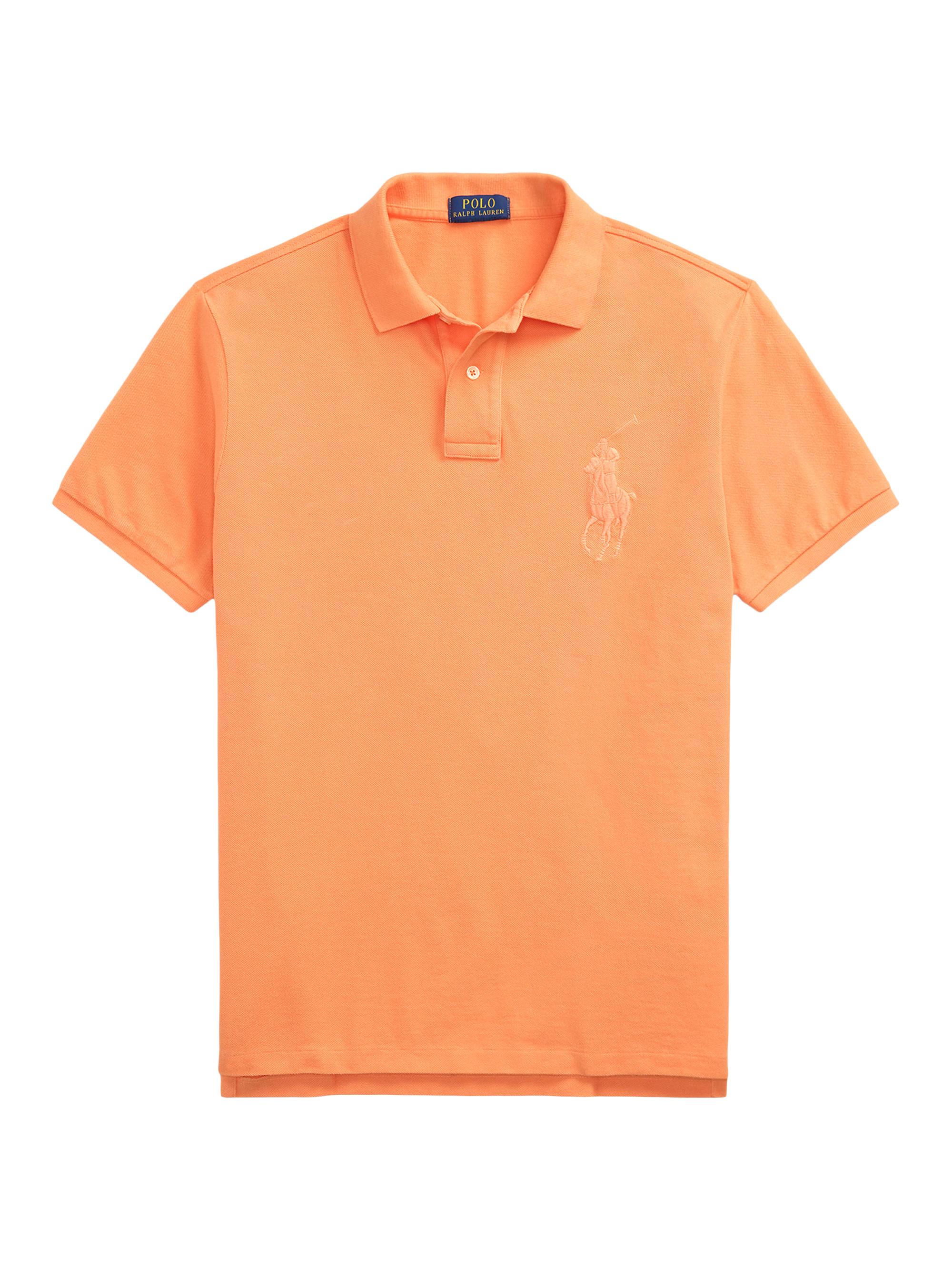 Polo Ralph Lauren Men's Custom-Slim-Fit Big Pony Mesh Polo Shirt - Classic Peach