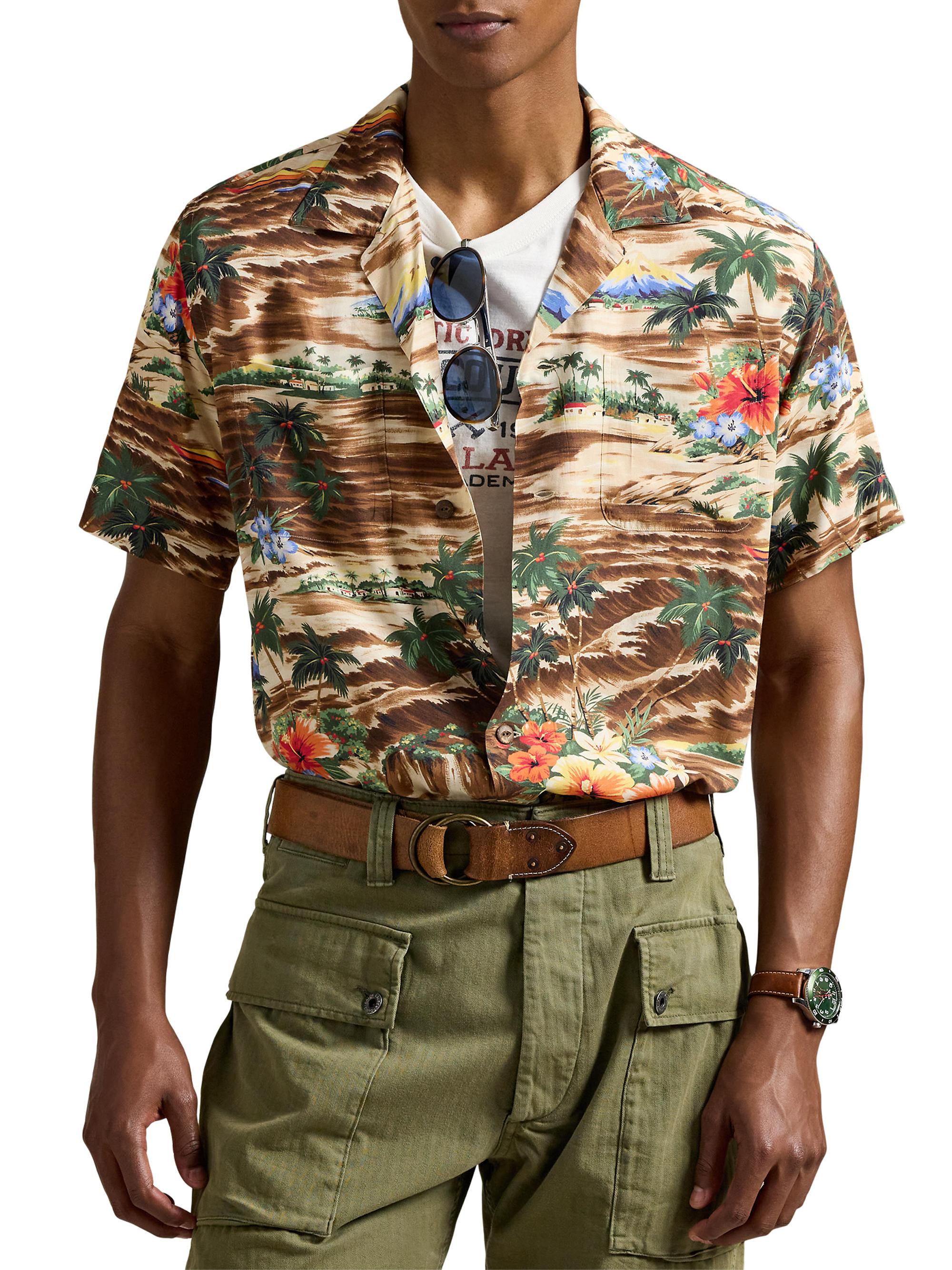 トップス RRL TROPICAL PRINT CAMP SHIRTS Polo Ralph Lauren Classic-Fit Tropical-Print Camp Shirt | Saks