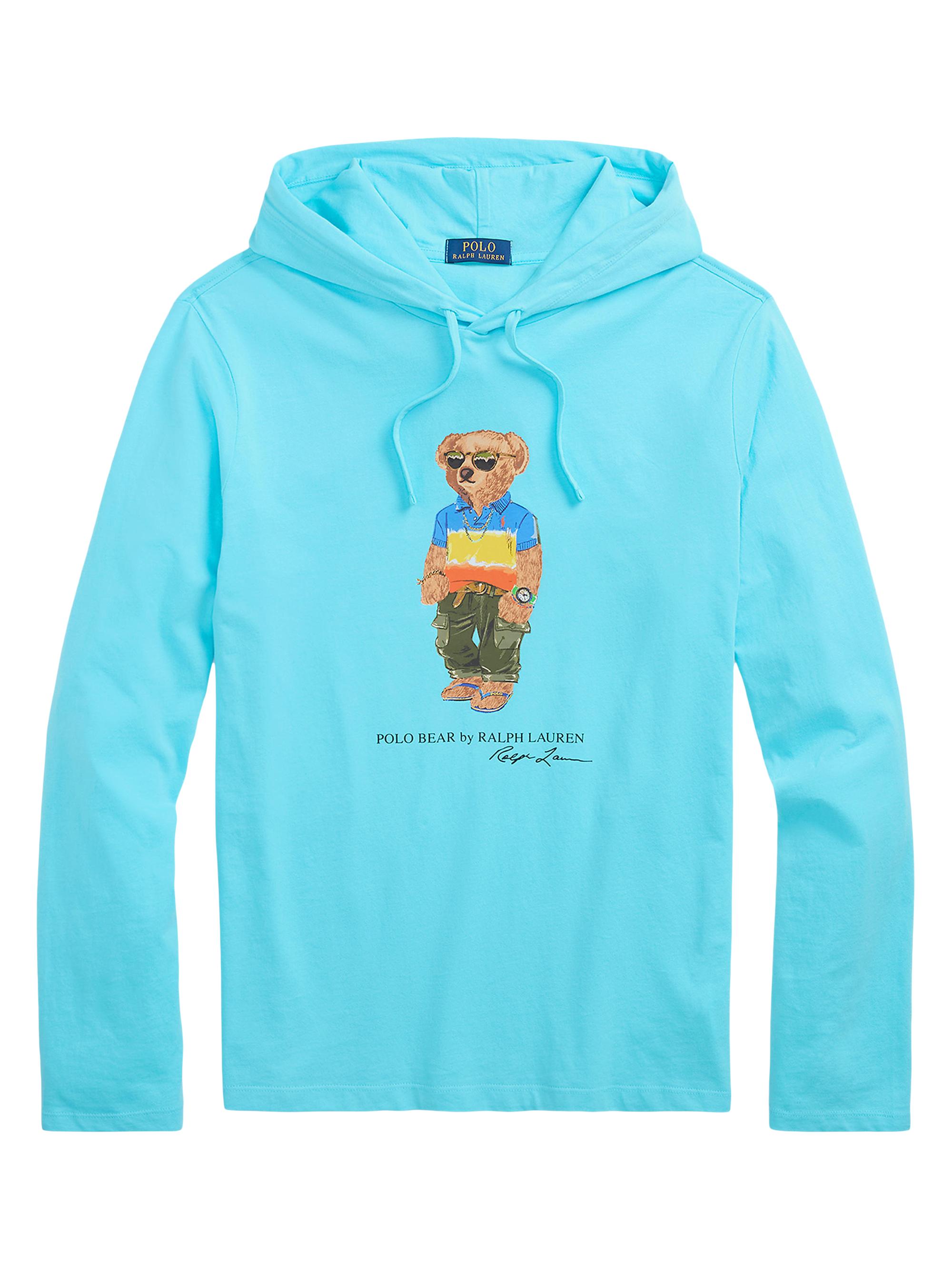 Polo Ralph Lauren Men's Polo Bear Jersey Hooded T-Shirt - Turquoise Nova Beach Ship Bear