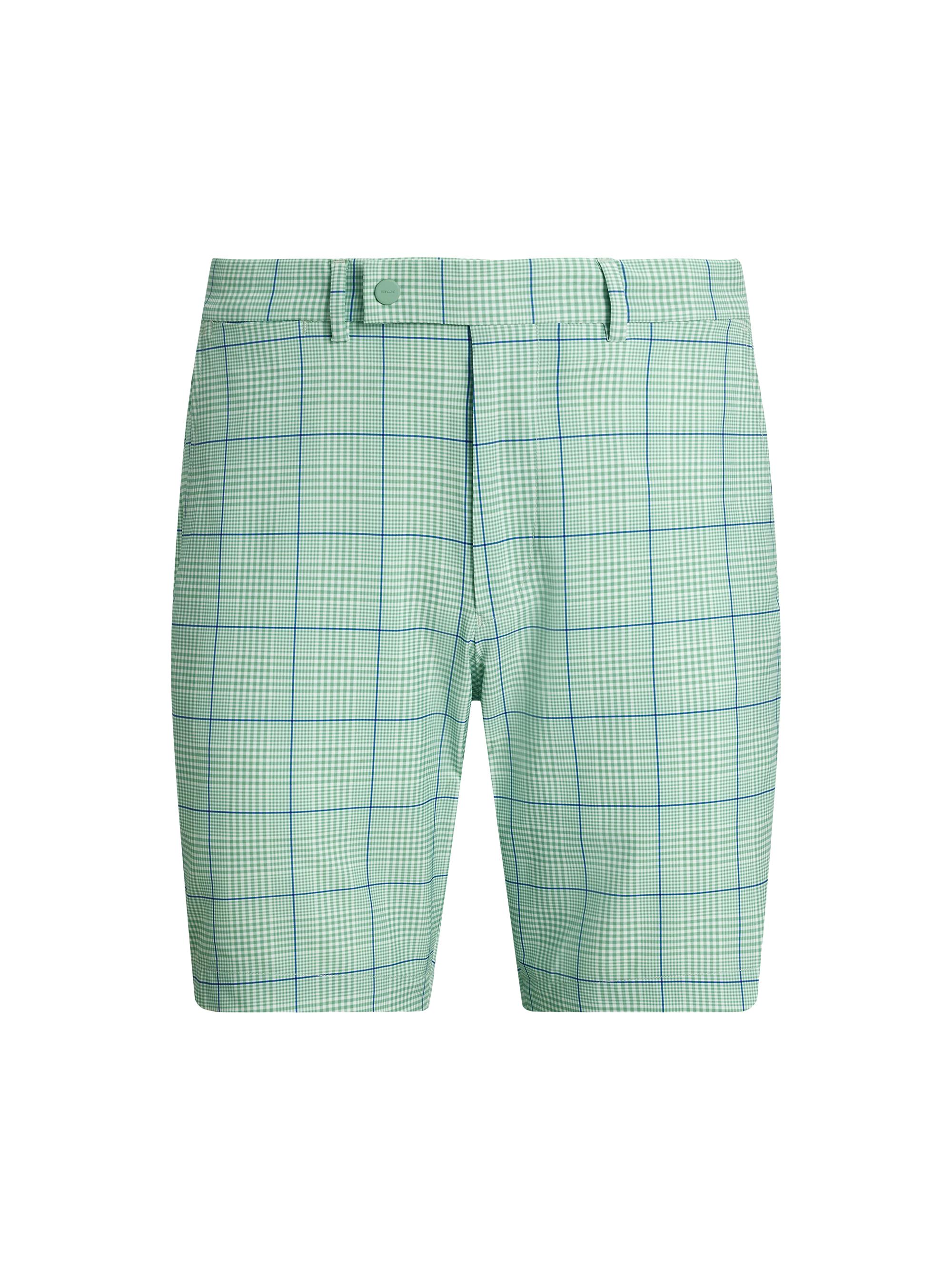 Glen Plaid Tailored Stretch Twill Shorts