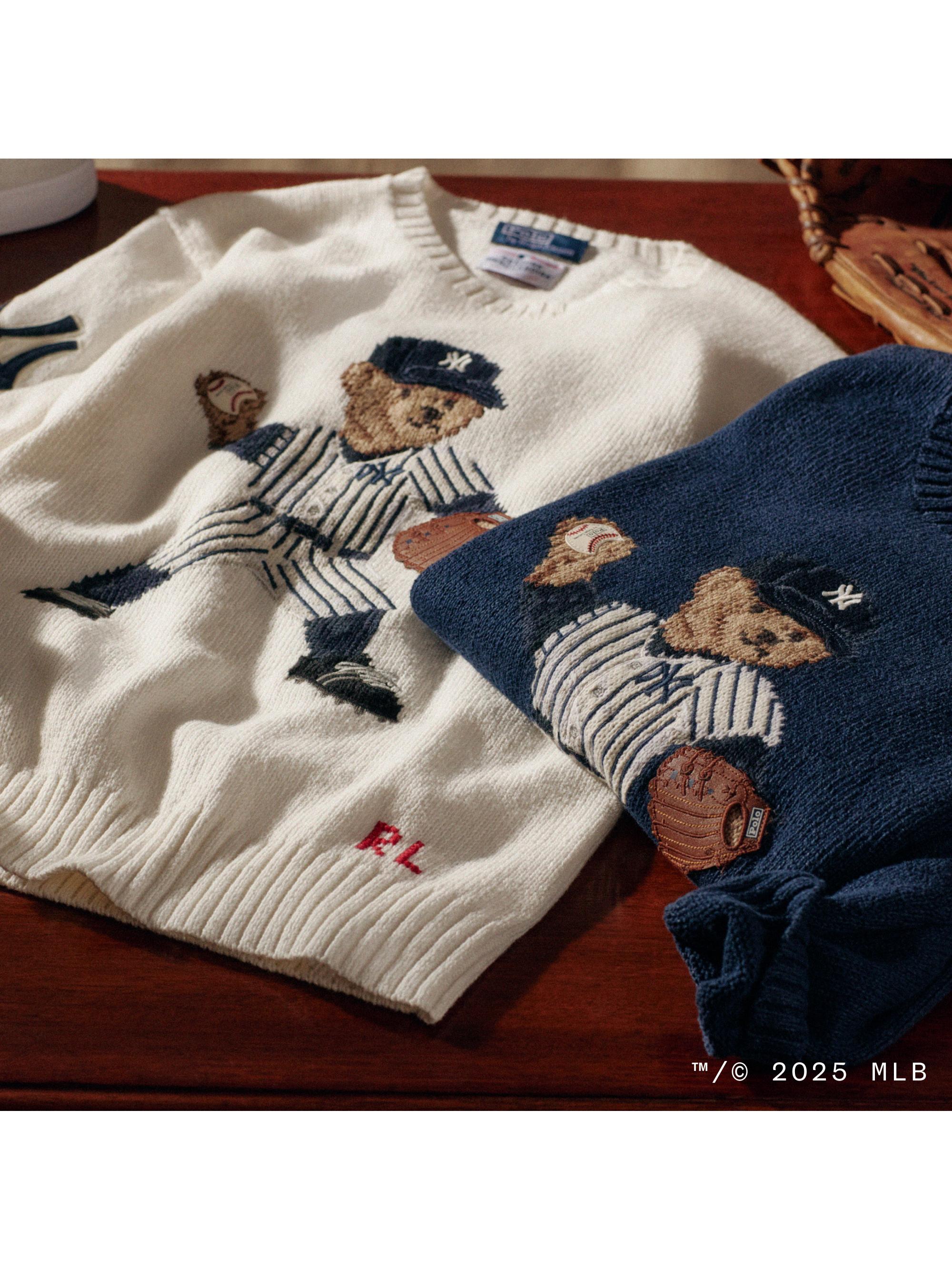 Polo Ralph Lauren Yankees Bear Linen-Cotton Sweater | Saks Fifth
