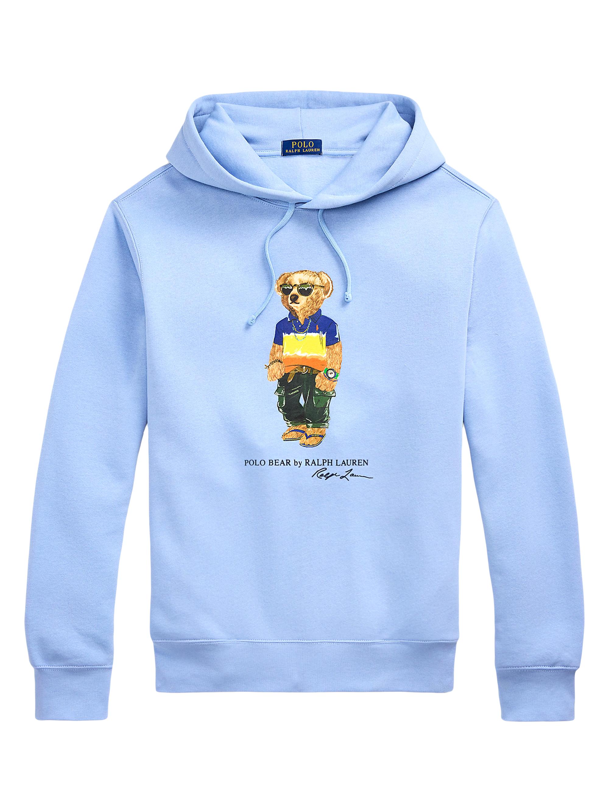 Polo Ralph Lauren Men's Polo Bear Fleece Hoodie - Chambray Blue Beach Ship Bear