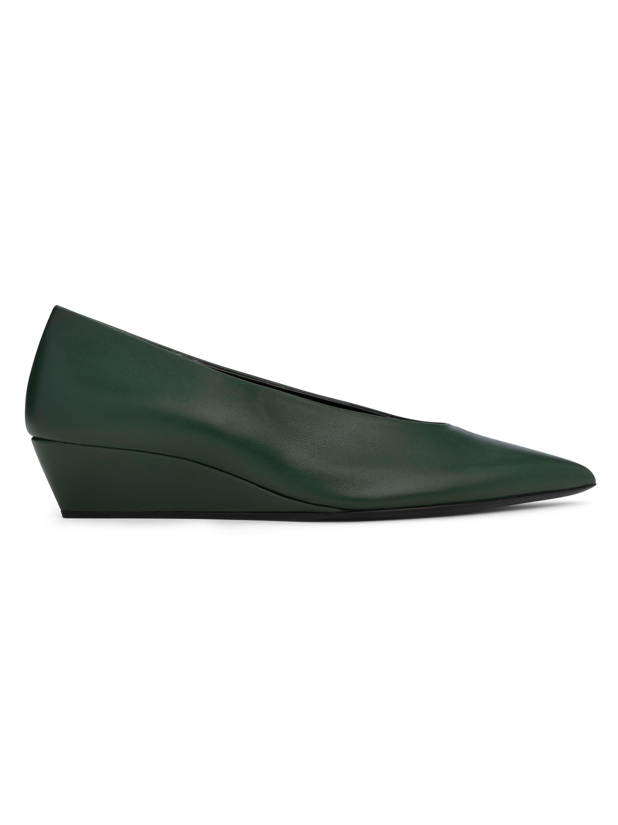 Pierre Hardy Women's Amber 35MM Leather Wedge Pumps - Calf Dark Green