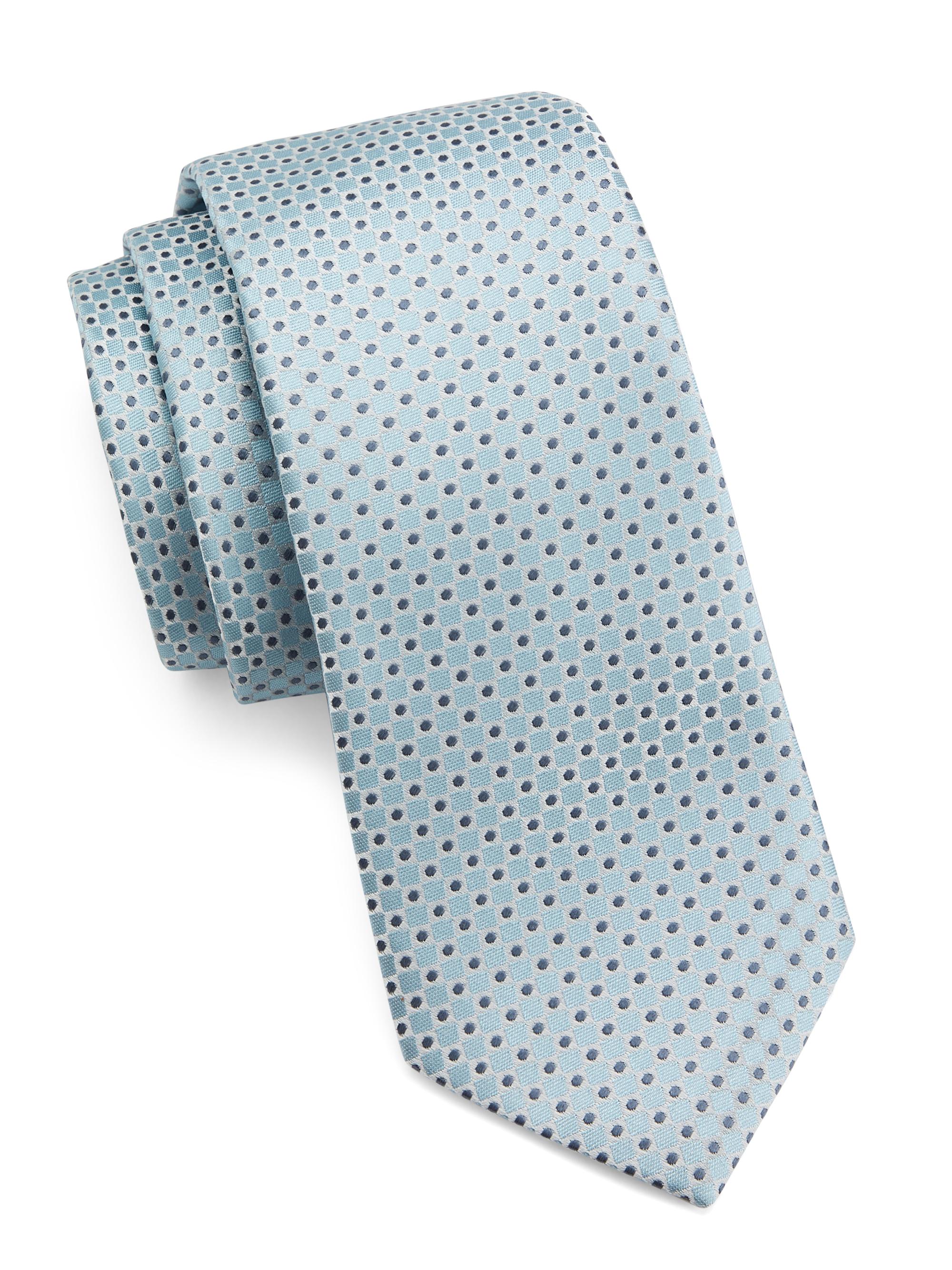 Giorgio Armani Men's Base 8 Woven Silk Tie - Aquamarine