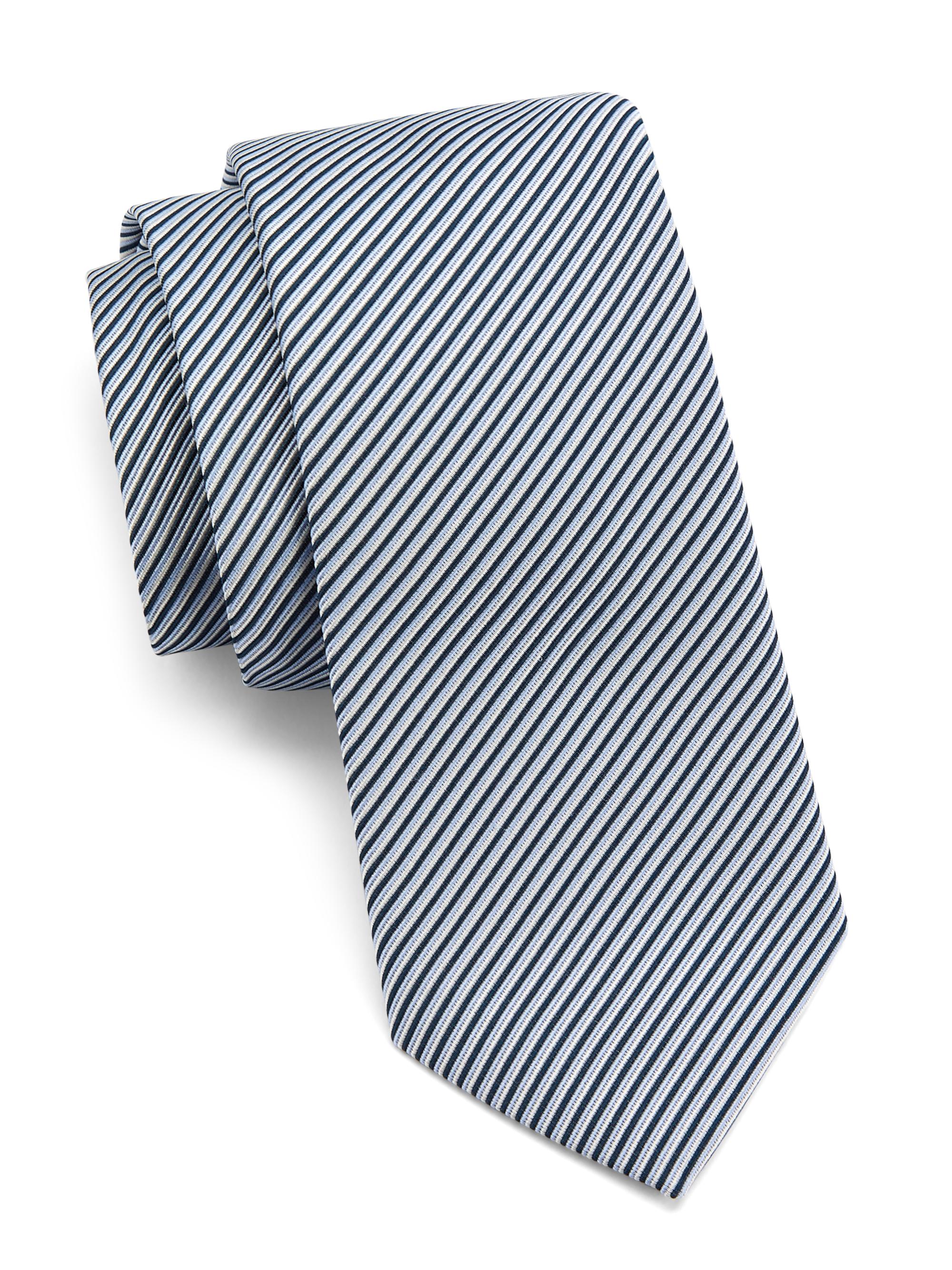 Giorgio Armani Men's Striped Silk Tie - Light Blue