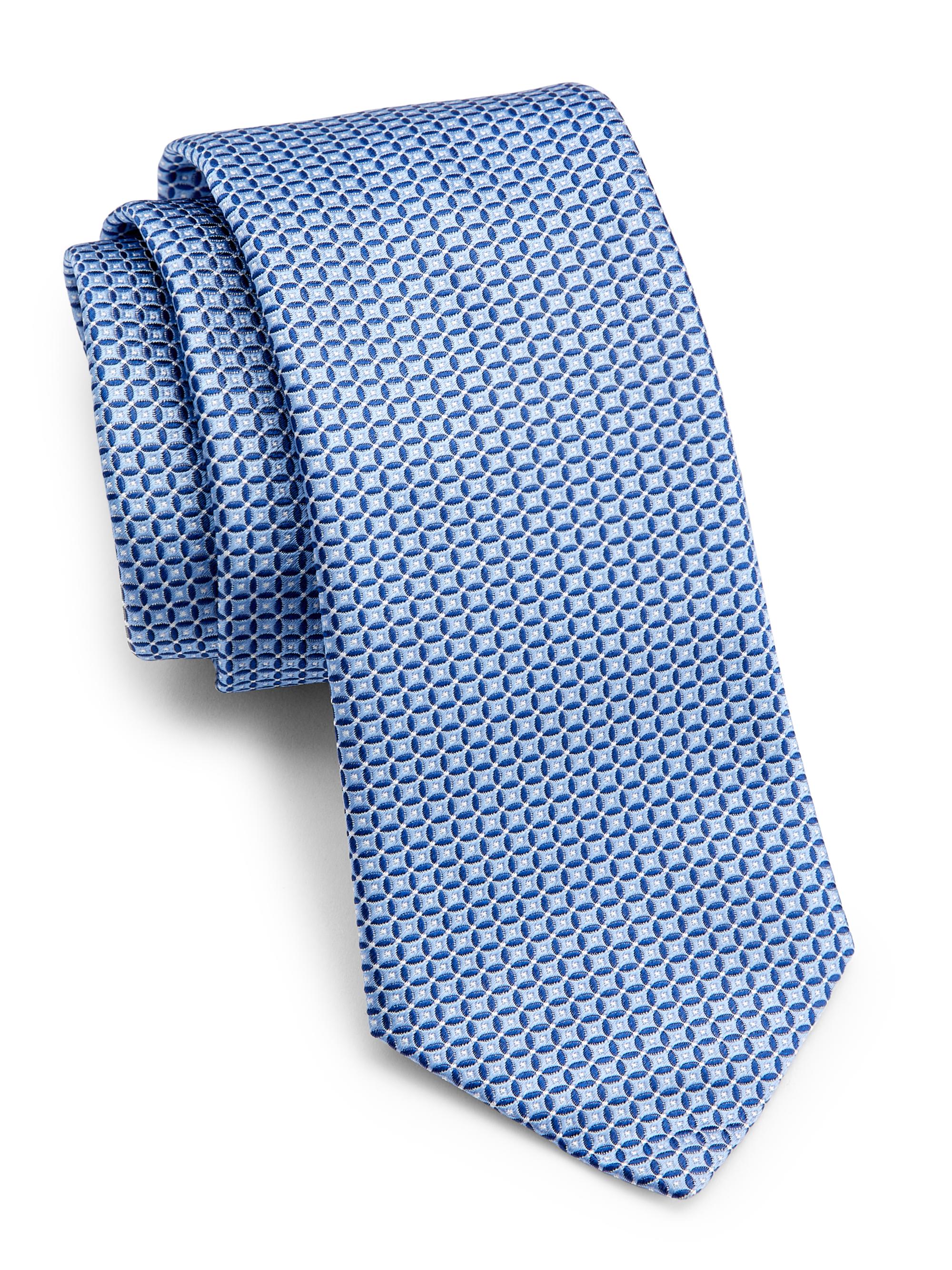 Giorgio Armani Men's Geometric Silk Tie - Light Blue