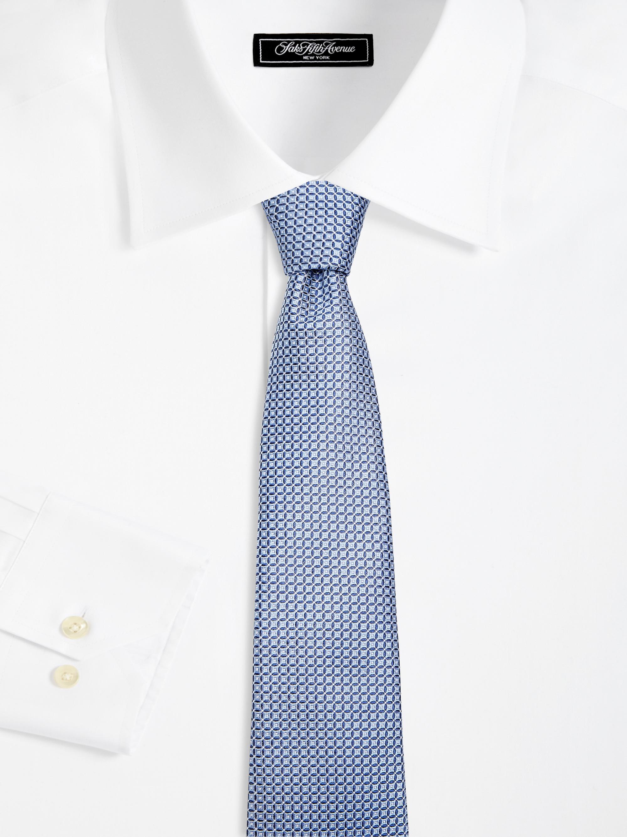 Giorgio Armani Men's Geometric Silk Tie - Light Blue | Thumbnail 2