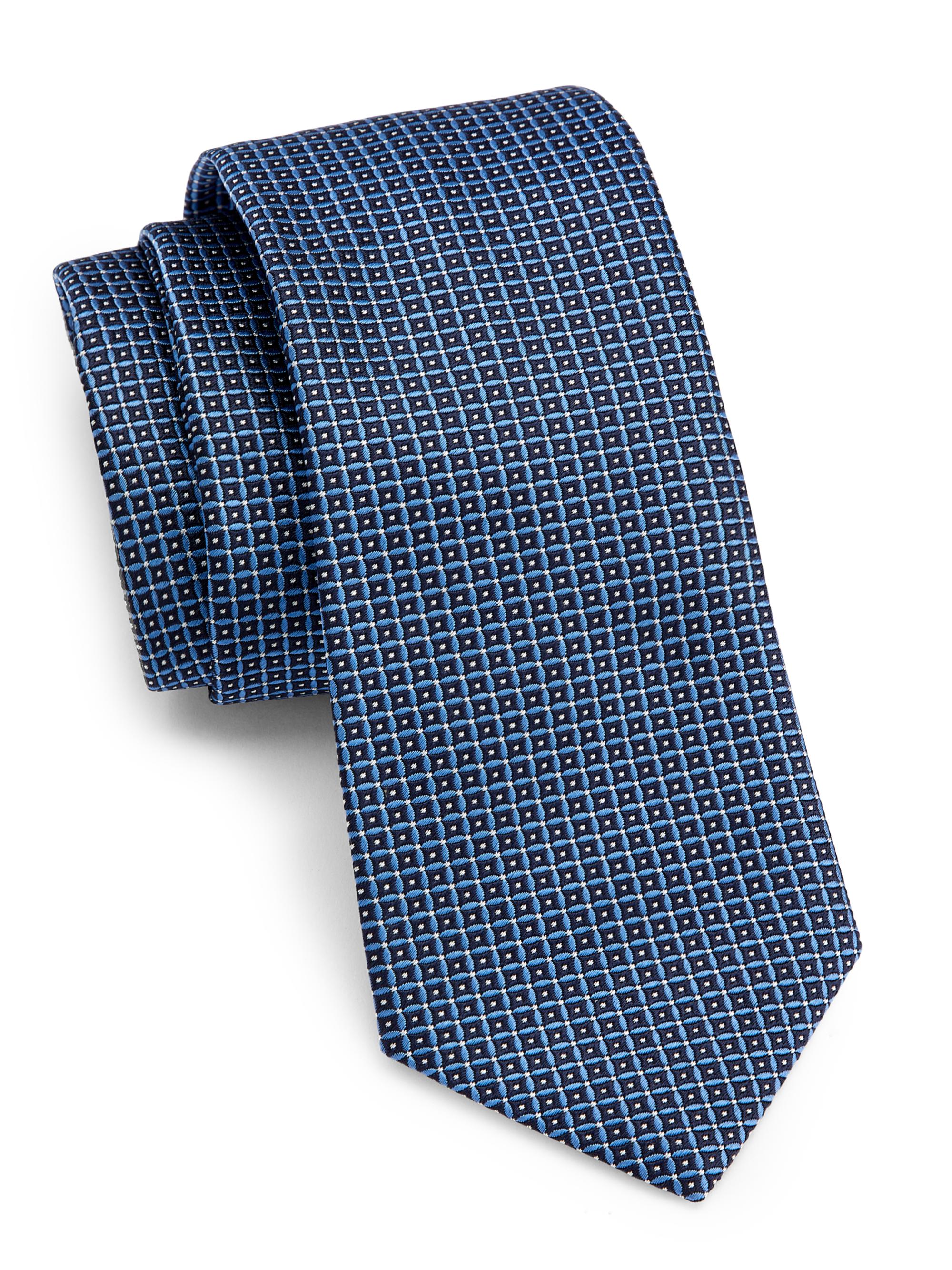 Giorgio Armani Men's Geometric Silk Tie - Night Blue