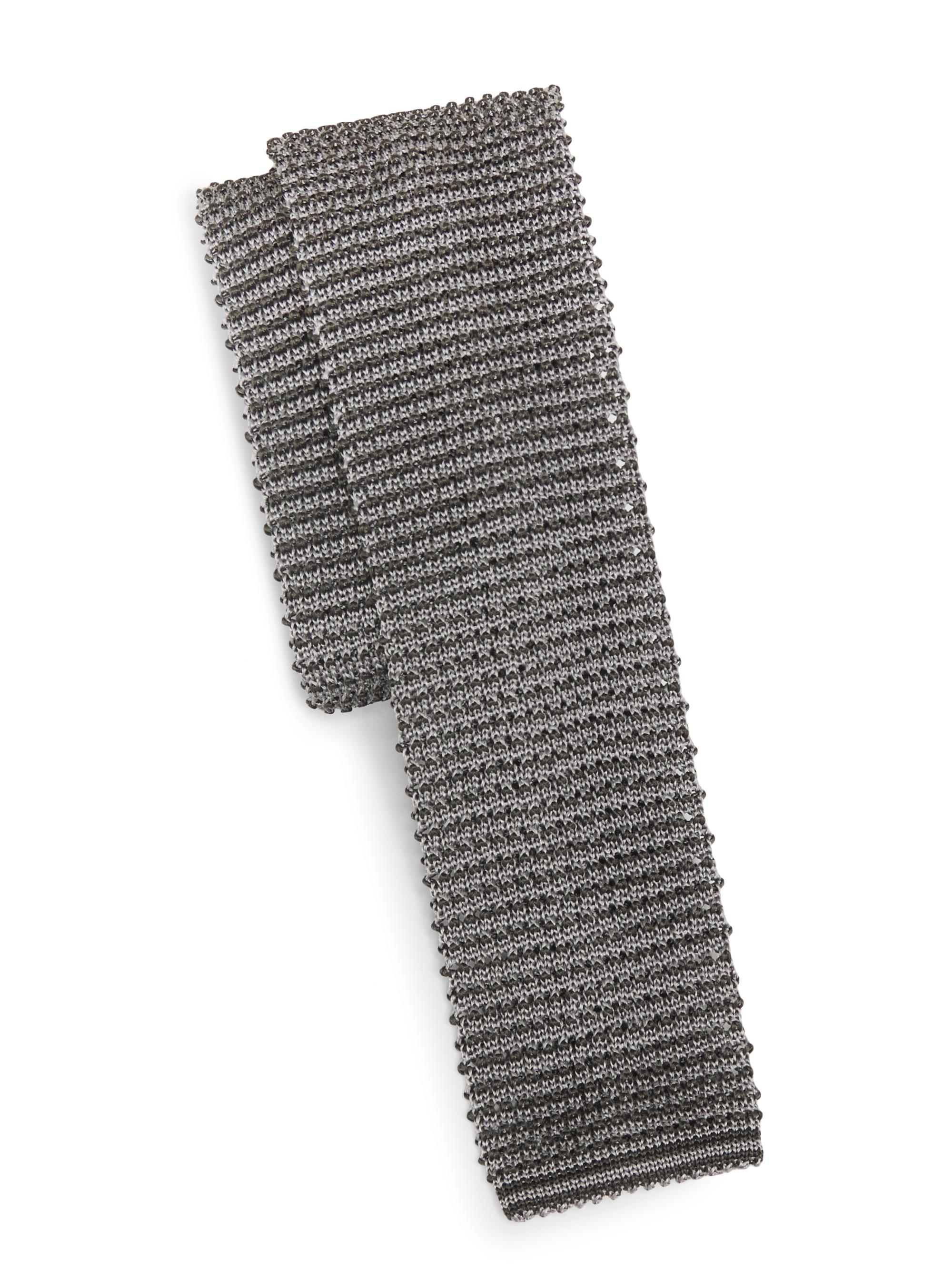 Giorgio Armani Men's Cravatta Tricot Silk Tie - Pearl