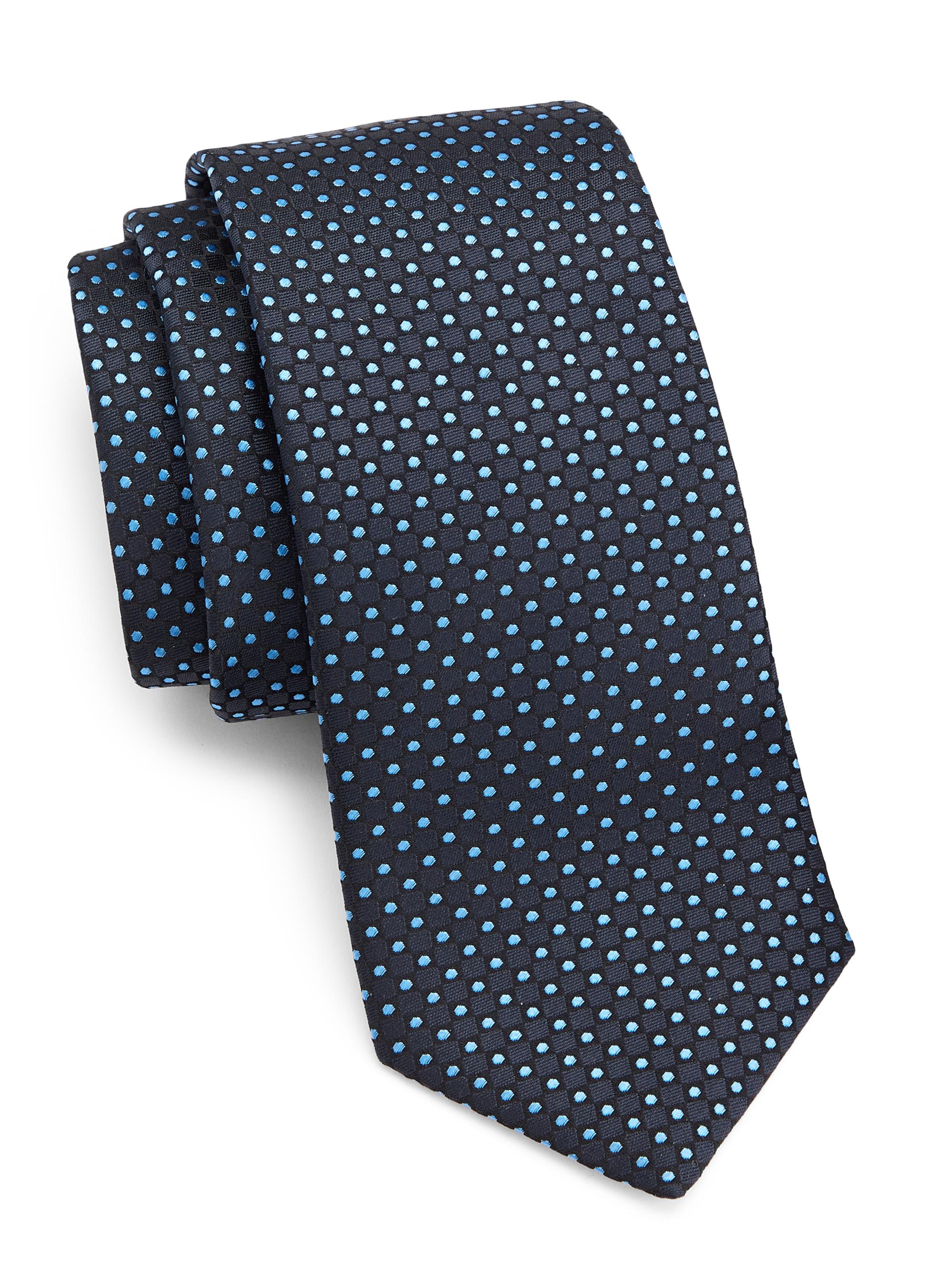 Giorgio Armani Men's Geometric Silk Tie - Night Blue