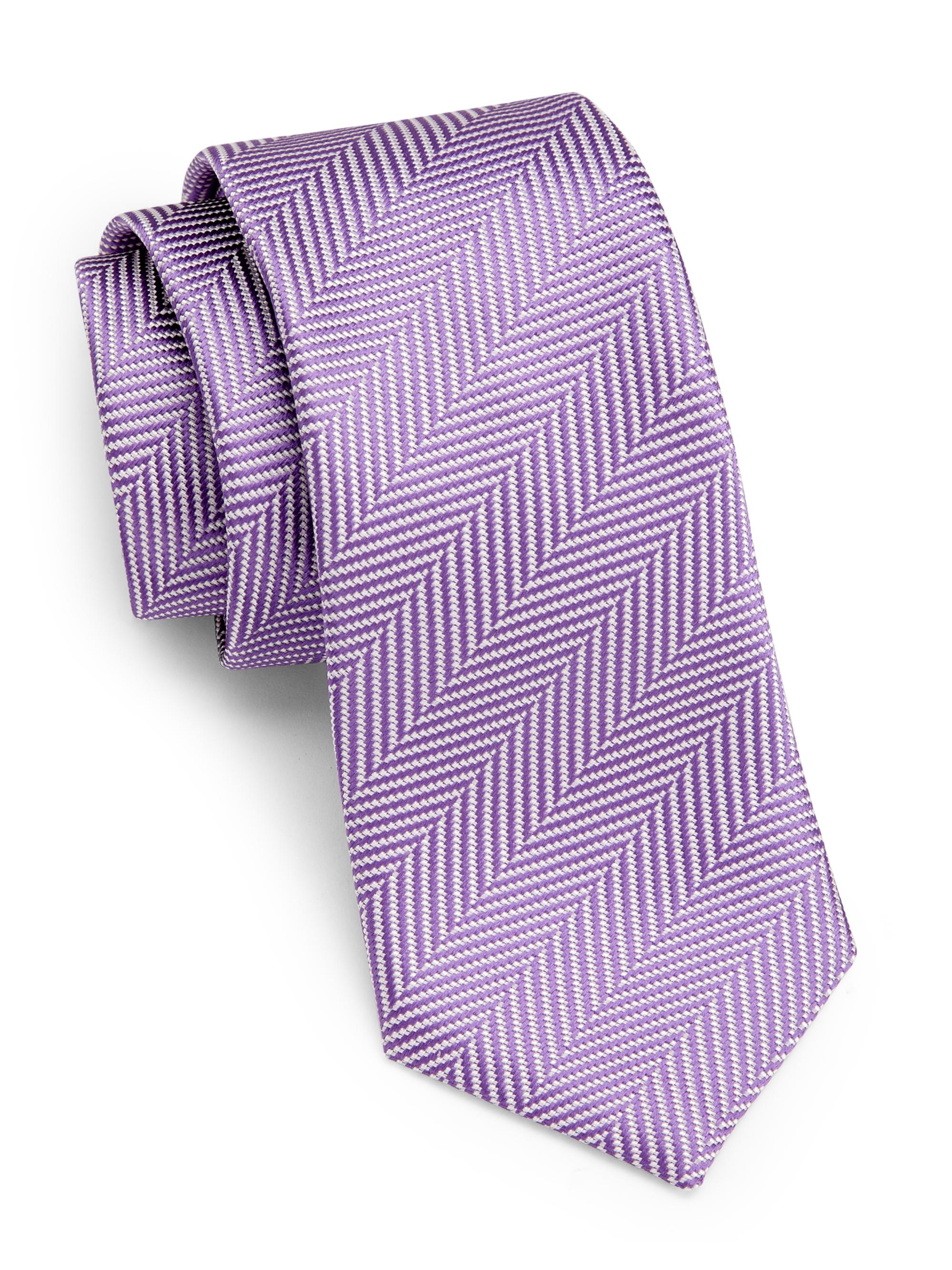 Giorgio Armani Men's Chevron Silk Tie - Violet
