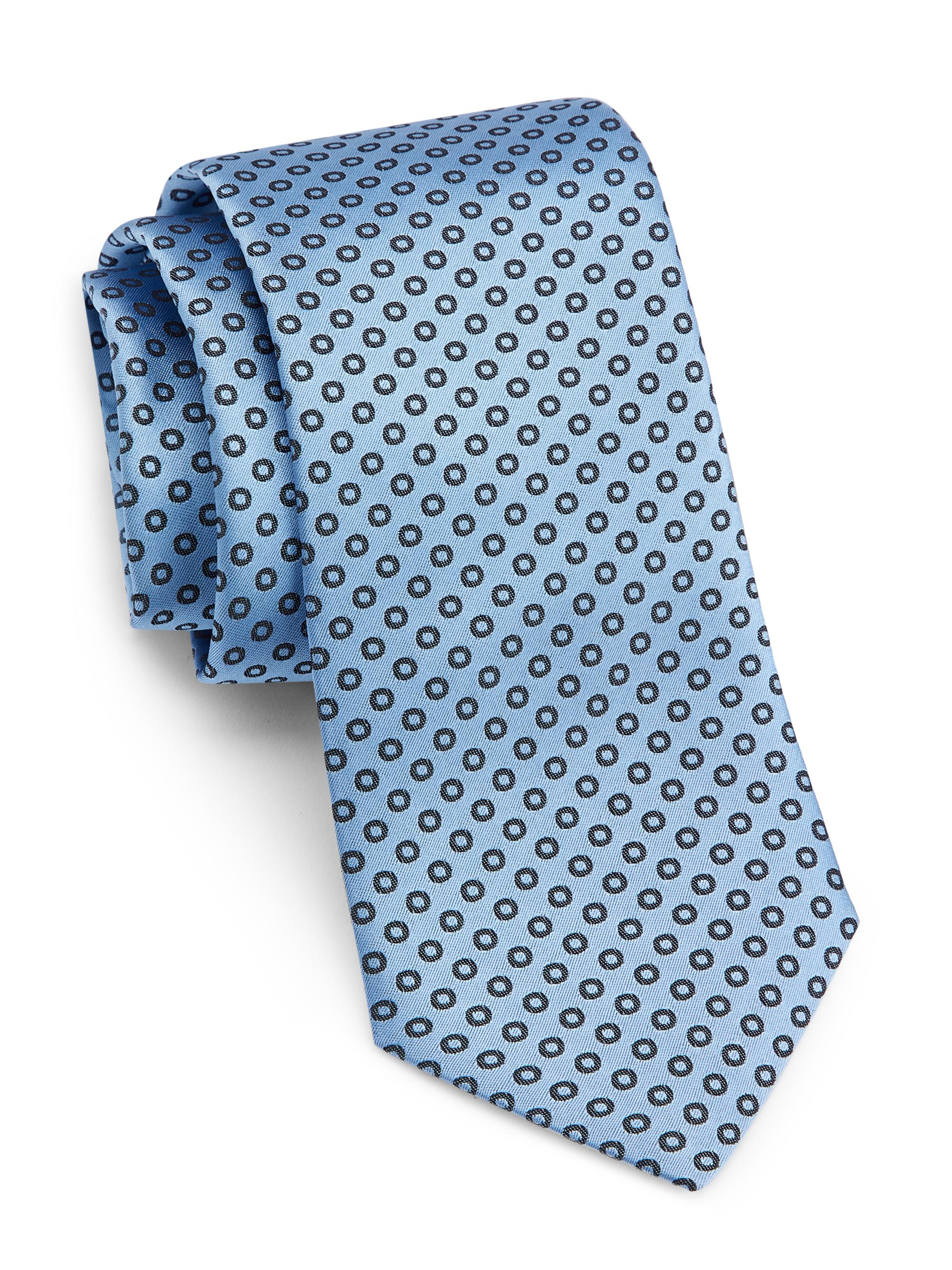 Giorgio Armani Men's Geometric Silk Tie - Light Blue