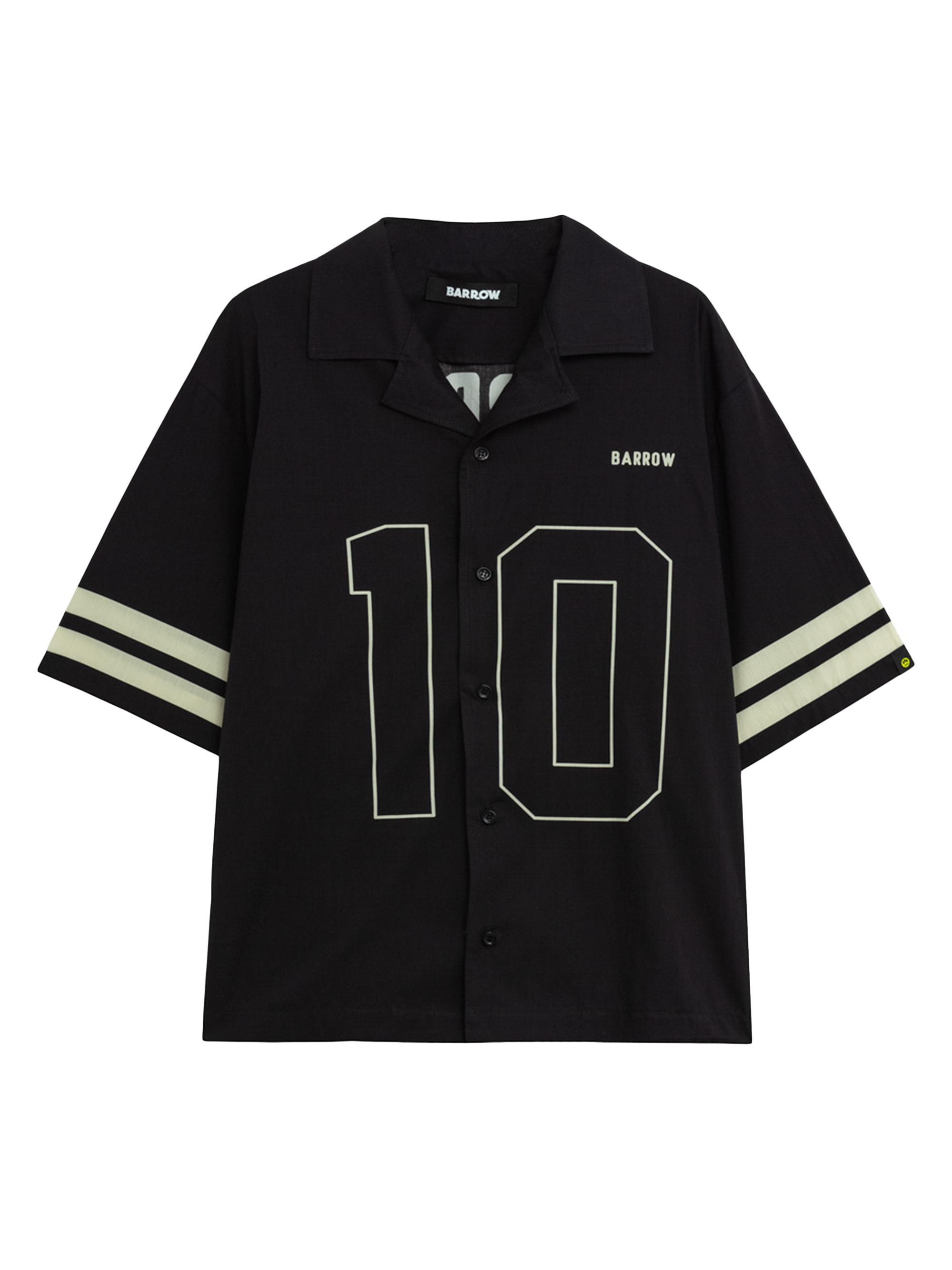 Barrow Men's Popeline Striped Cotton Shirt - Black