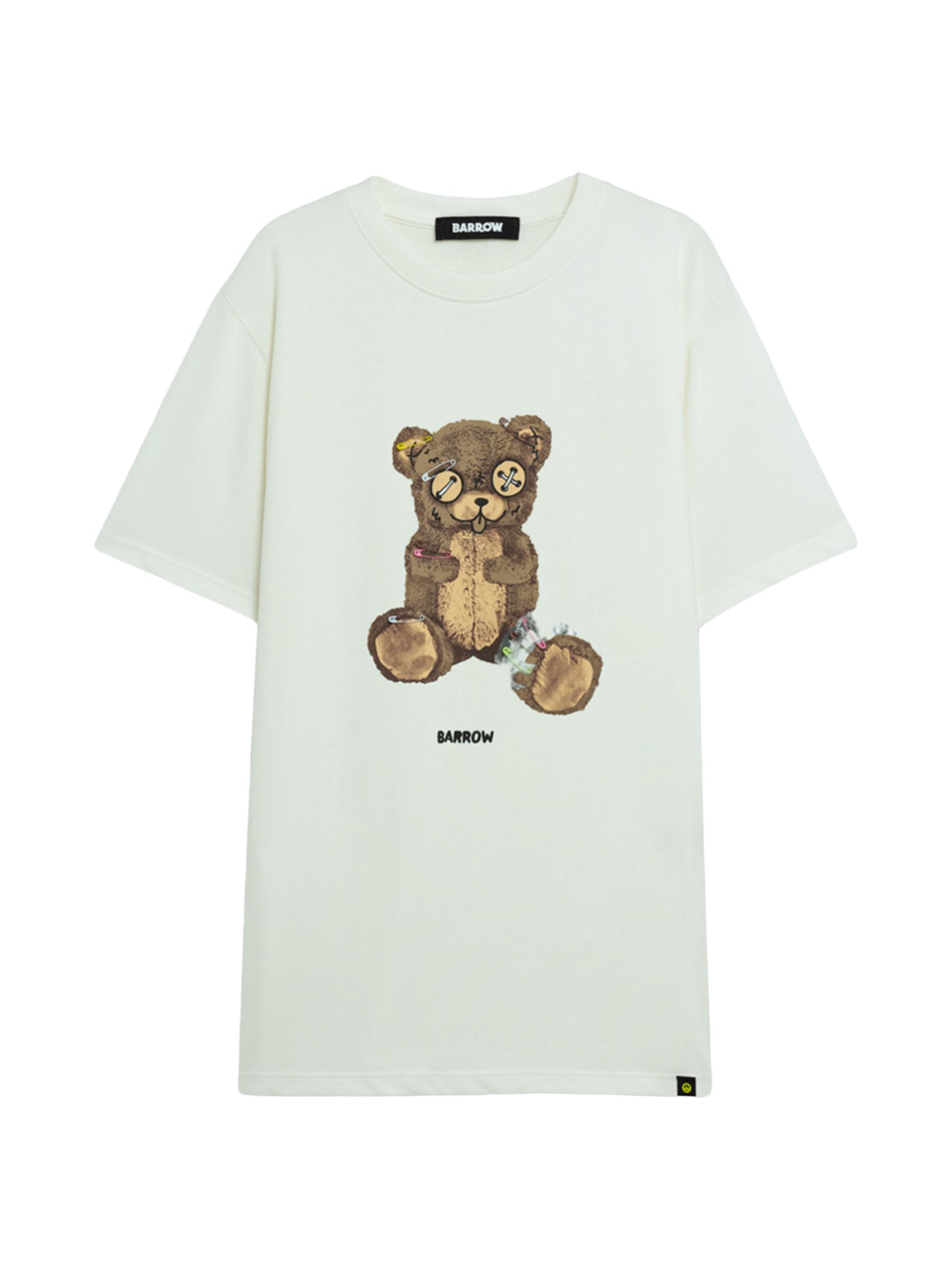 Barrow Men's Teddy Pin Crewneck T-Shirt - Off White