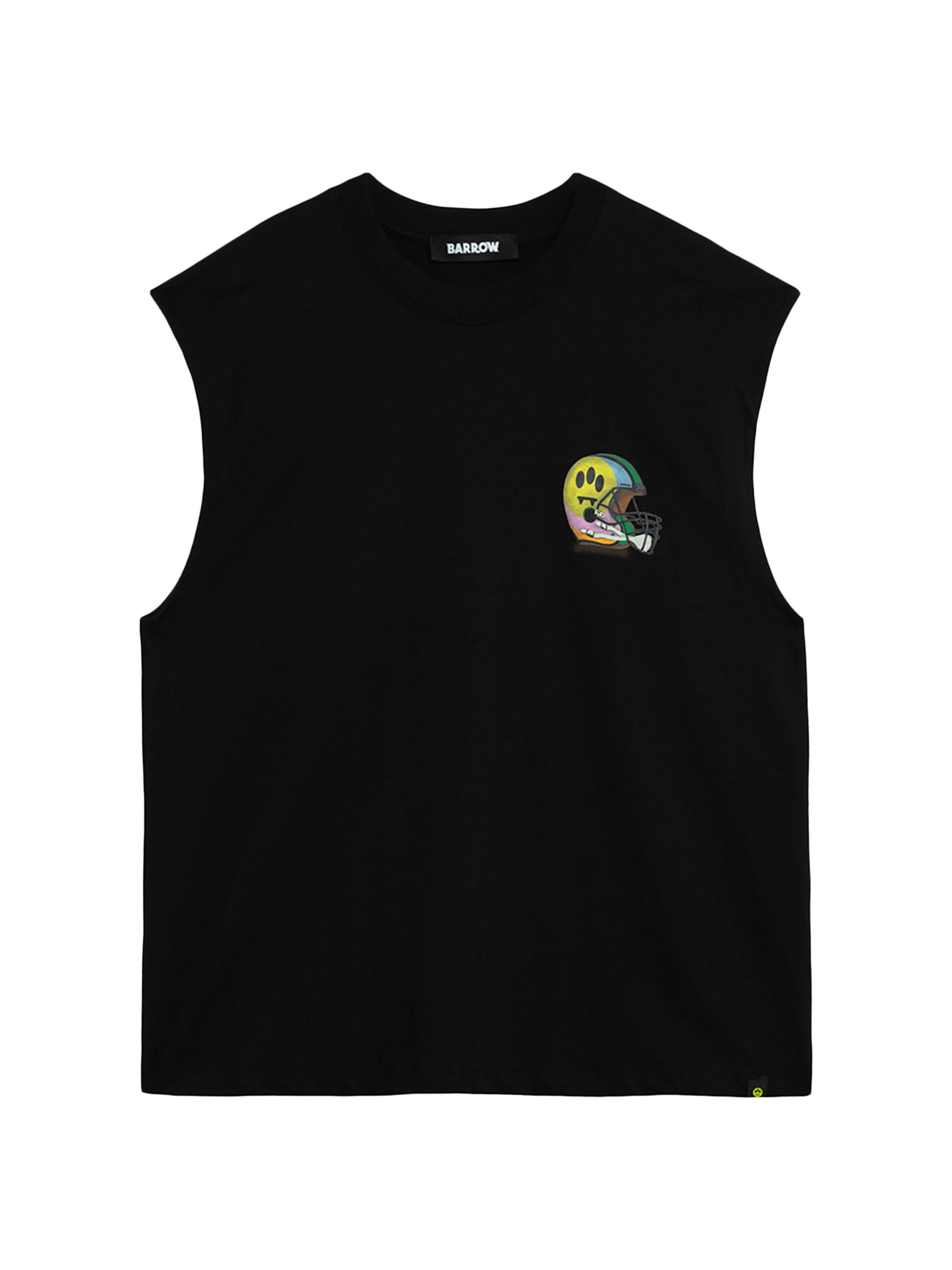 Barrow Men's Sleeveless Cotton T-Shirt - Nero Black