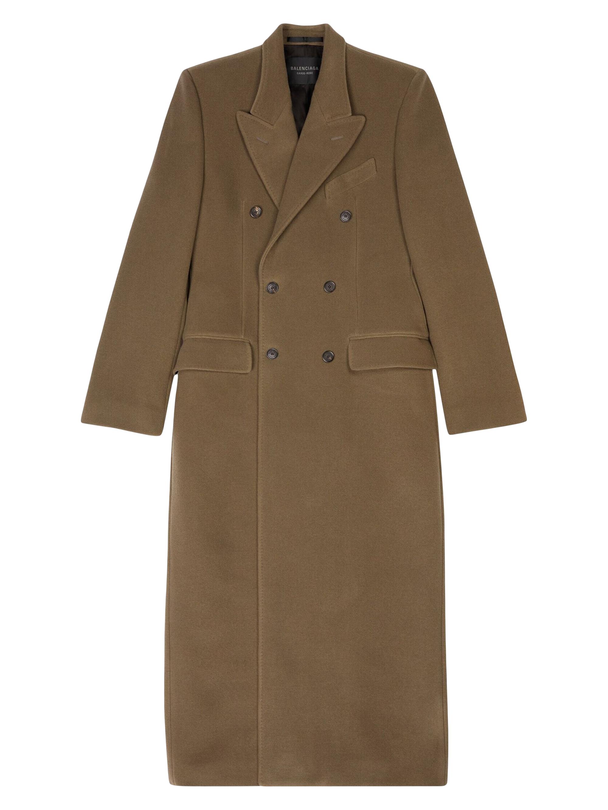 Balenciaga Men's Hourglass Coat - Dark Beige