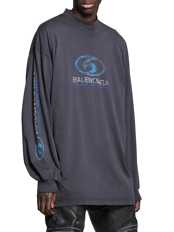 Shop Balenciaga Surfer Long Sleeve Oversized T-Shirt | Saks Shop Balenciaga Surfer Long Sleeve Oversized T-Shirt | Saks
