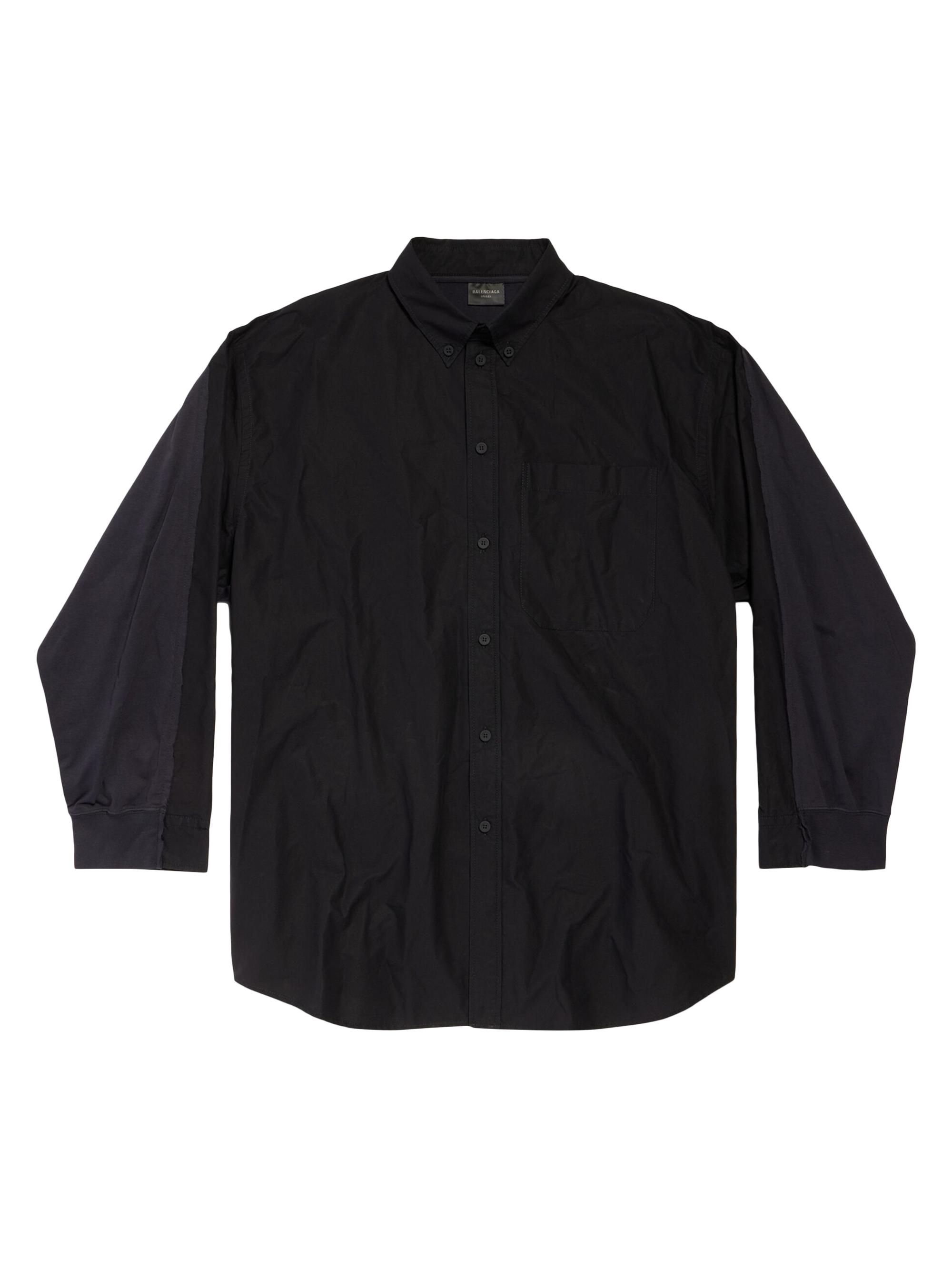 Balenciaga Stencil Type Hybrid Oversized Shirt - Black