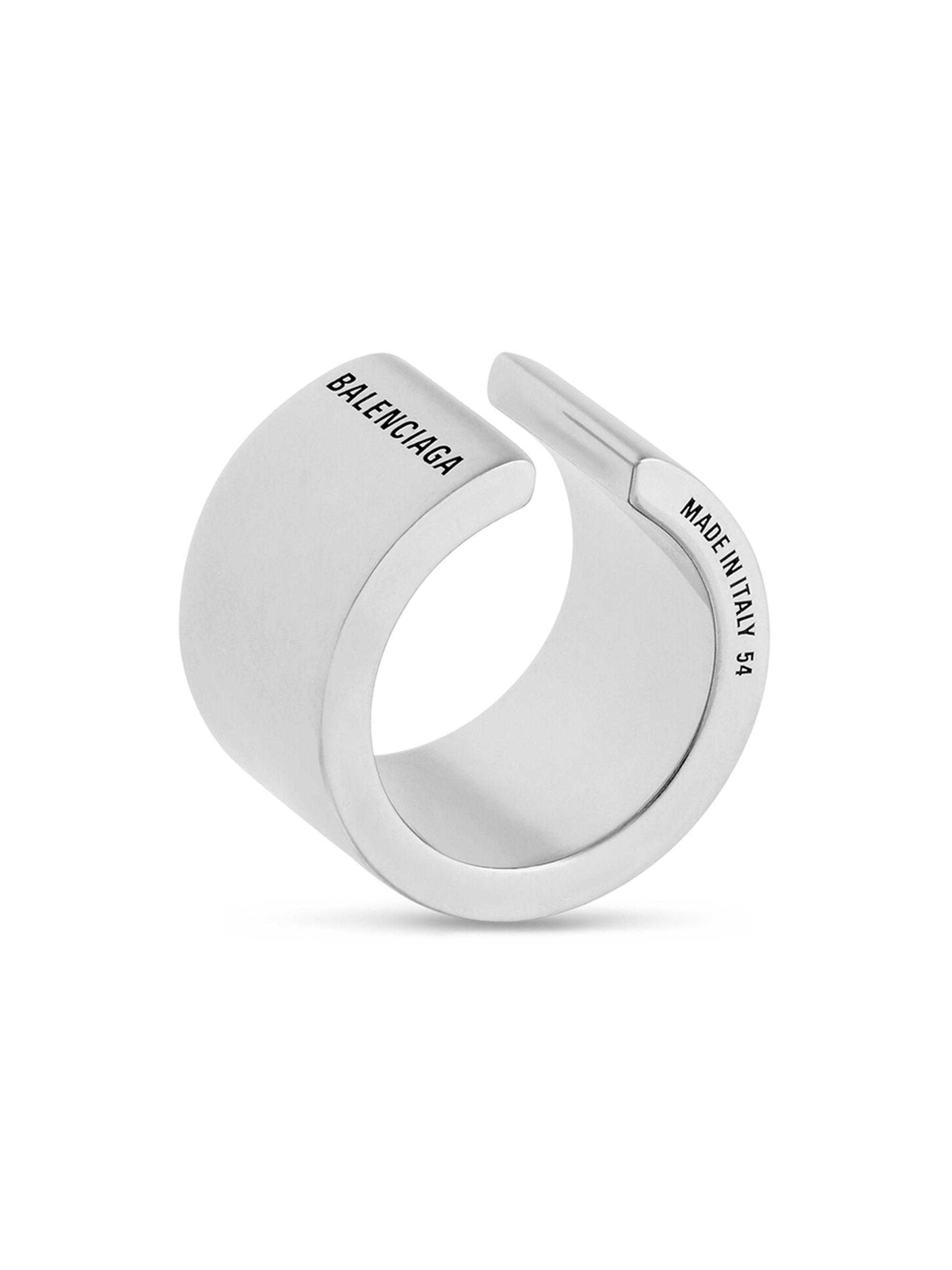 Balenciaga Men's Garage Ring - Antique Silver