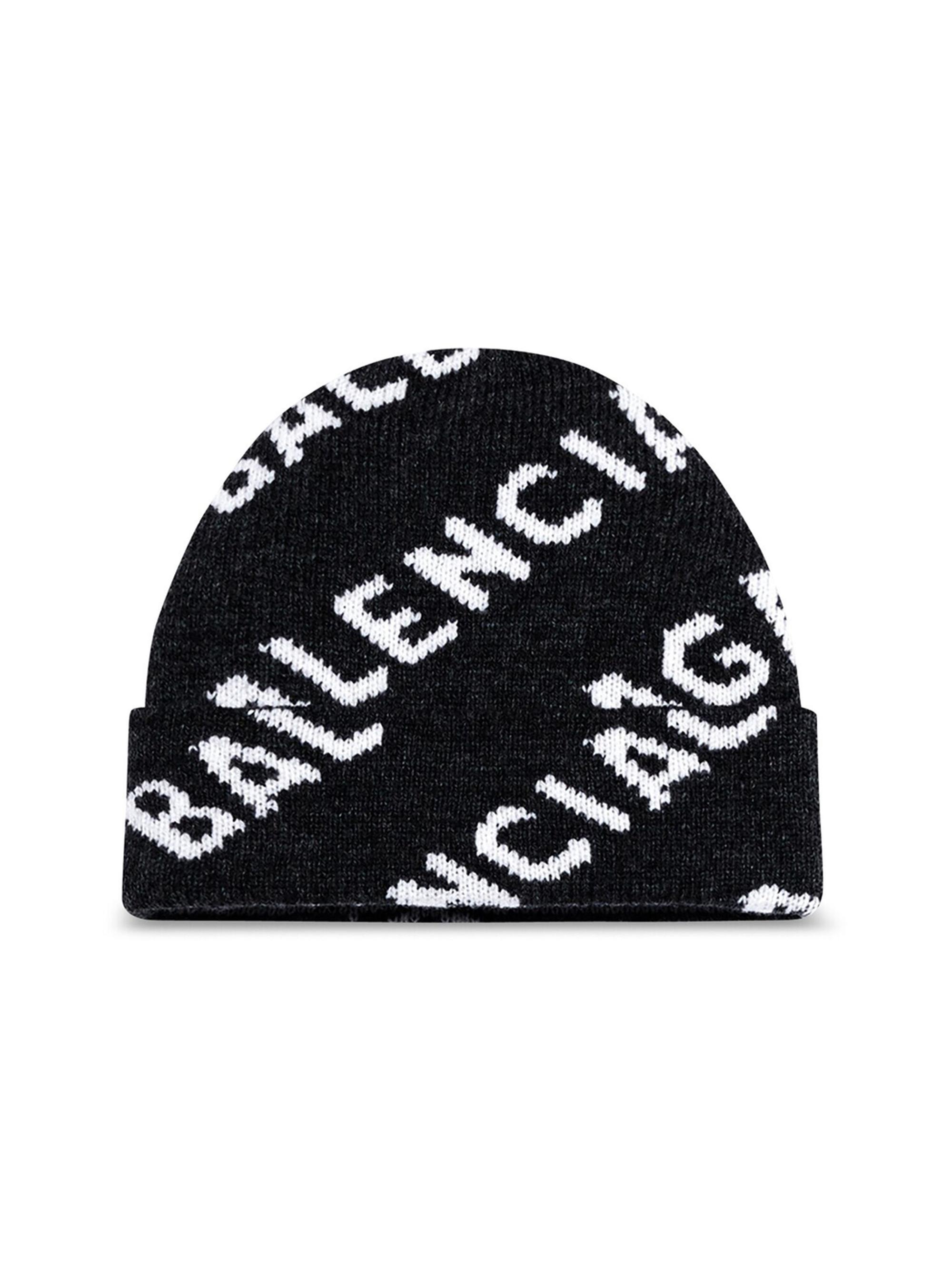 Balenciaga Women's Allover Logo Beanie - Black