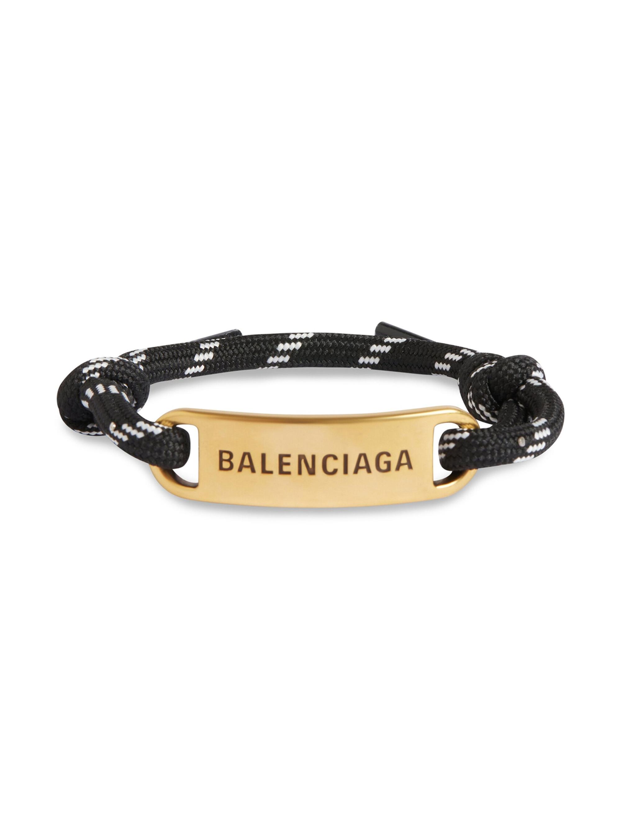 Balenciaga Men's Plate Bracelet - Black