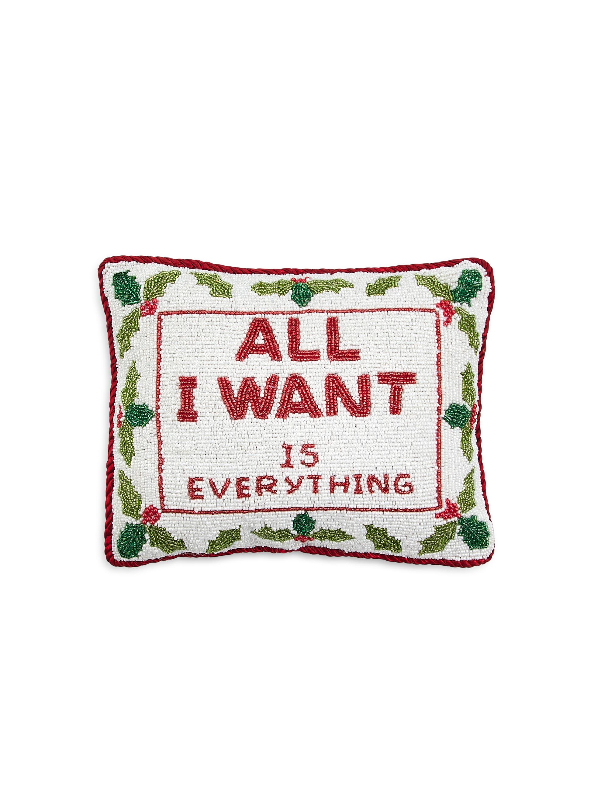 Sudha Pennathur All I Want Is Everything Beaded Pillow
