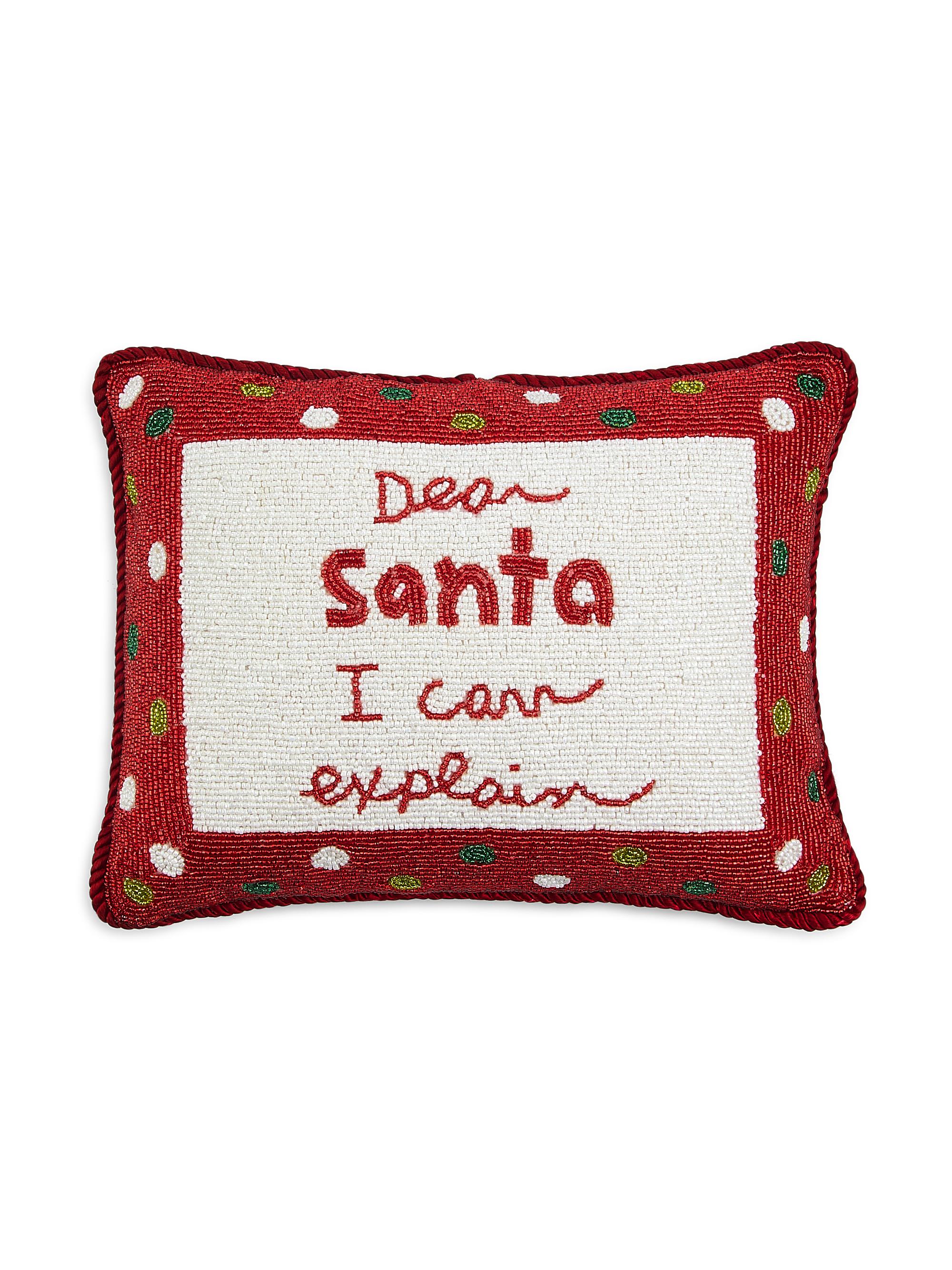 Sudha Pennathur Dear Santa I Can Explain Beaded Pillow