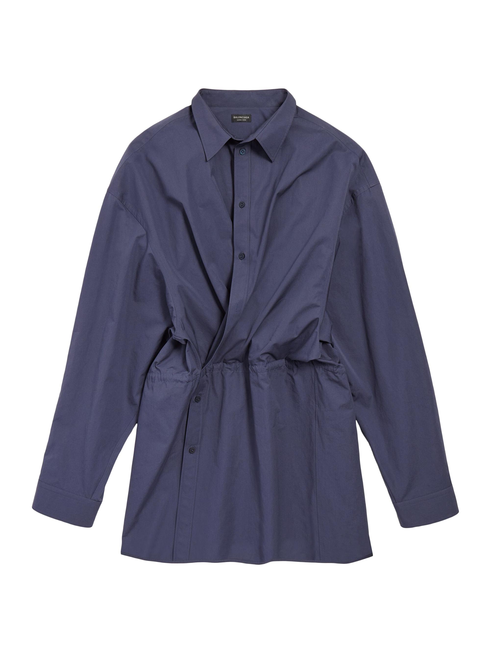 Balenciaga Women's Shirt Mini Dress - Faded Blue