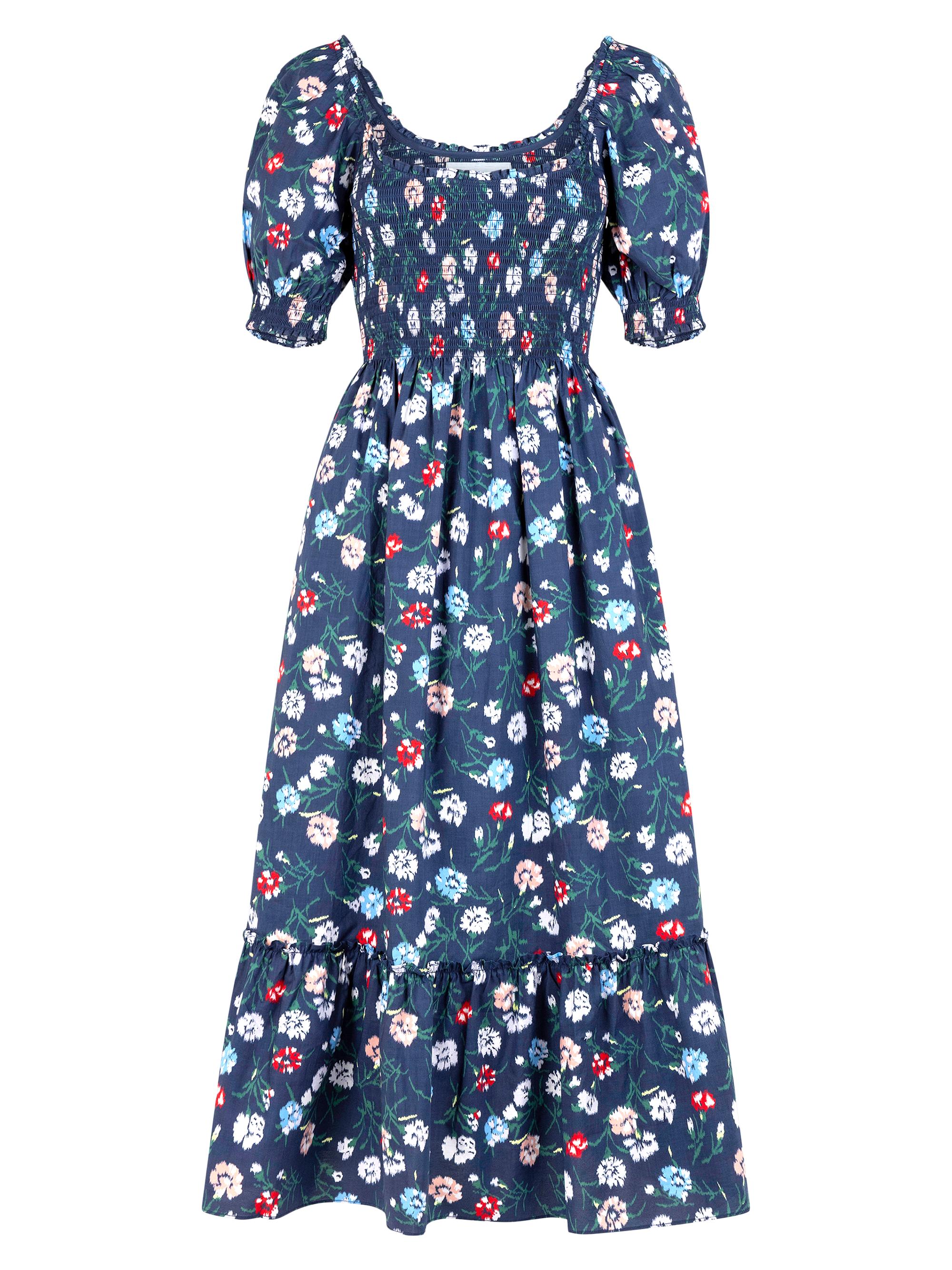 Hill House Home Women's The Louisa Nap Dress - Navy Belgravia Floral Ikat