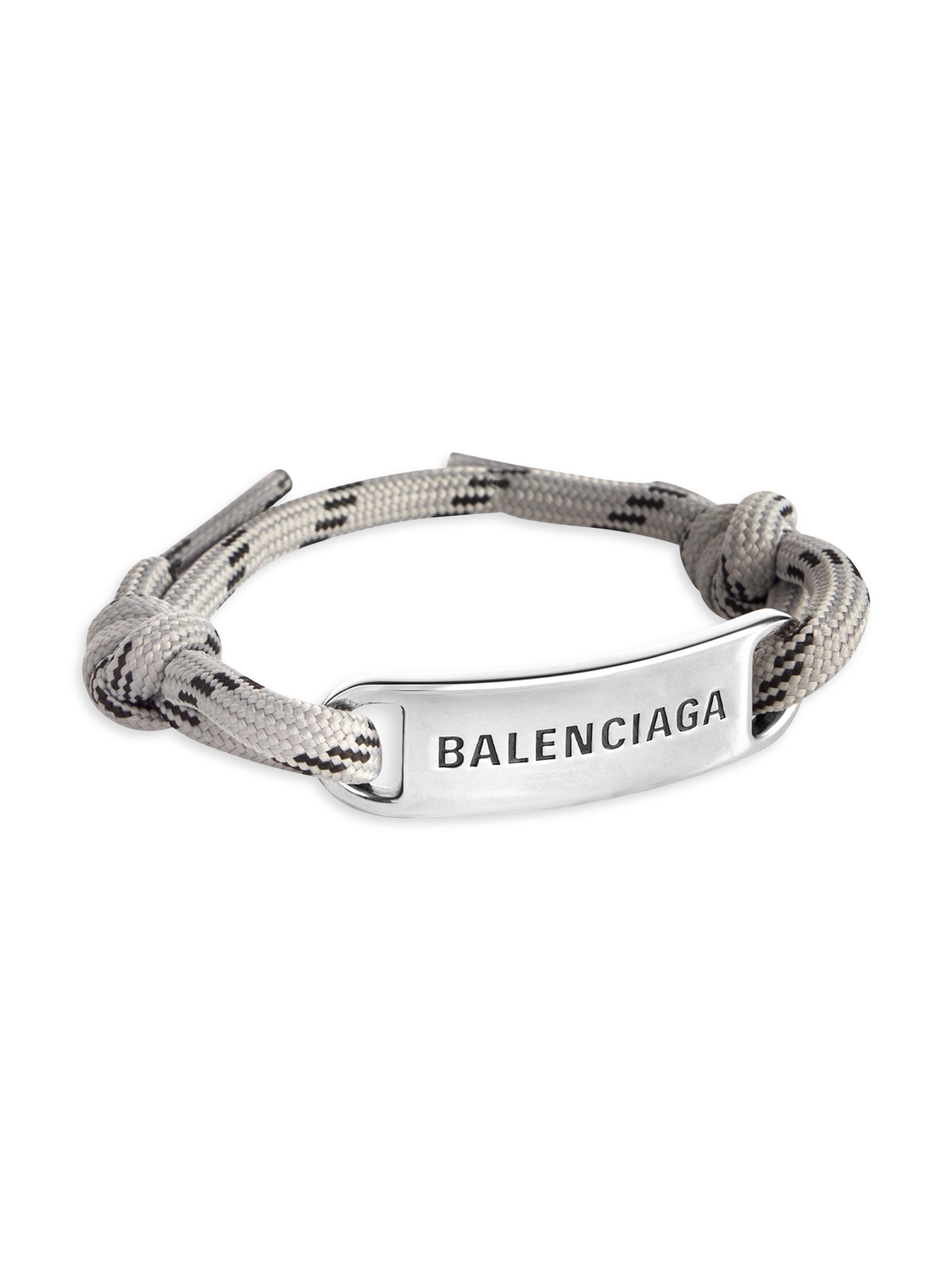 Balenciaga Men's Plate Bracelet - White