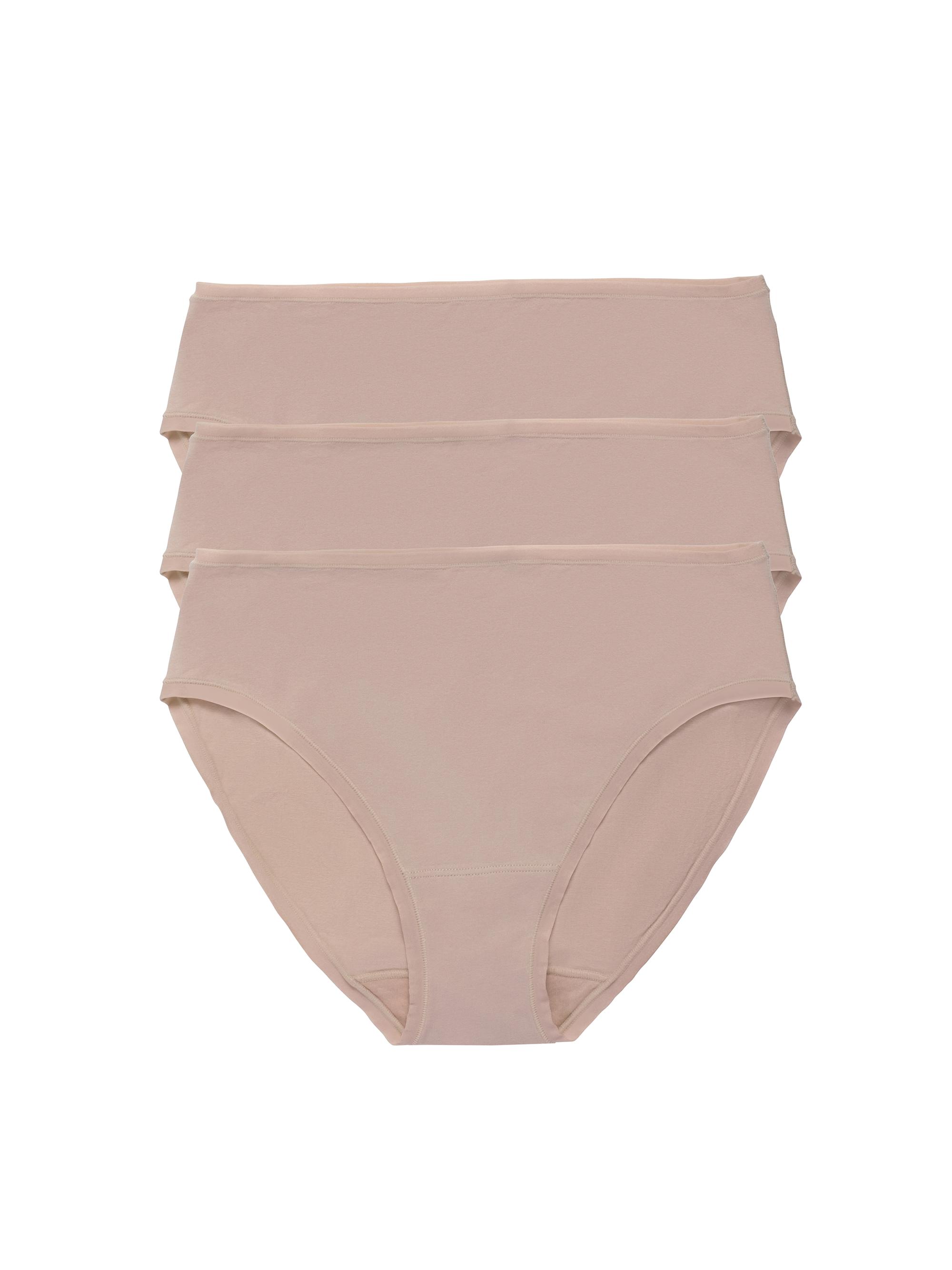 Natori Women's Bliss Bare Cotton Hipster 3-Pack - Cafe