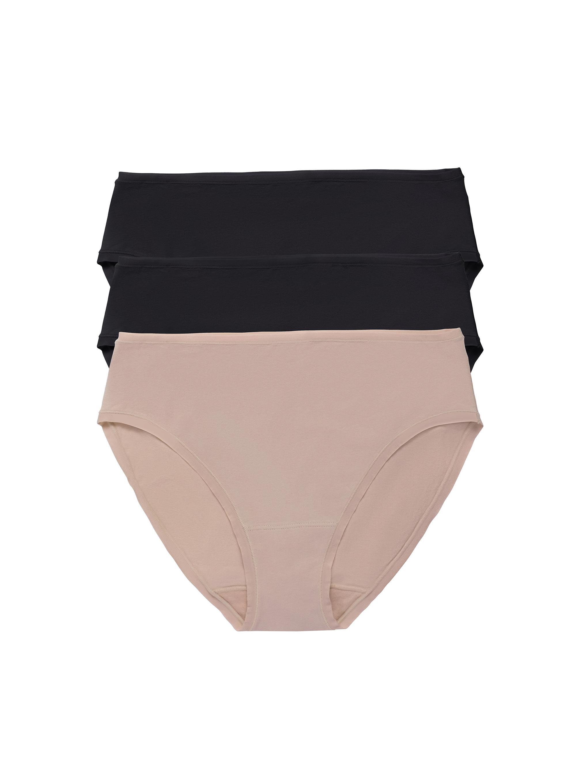 Natori Women's Bliss Bare Cotton Hipster 3-Pack - Royal Fig Bonfire Elm