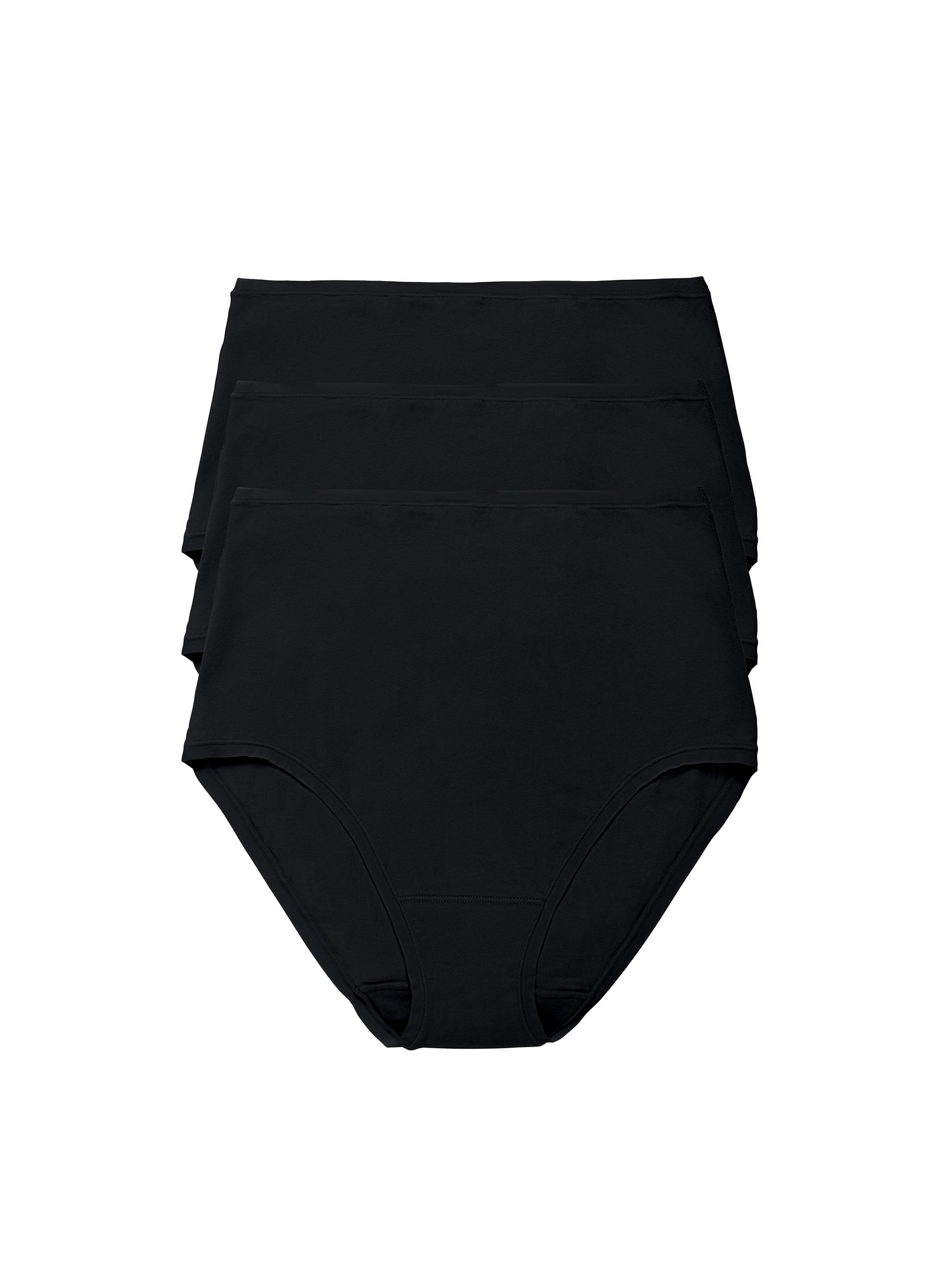 Natori Women's Bliss Bare Cotton High Waist Brief 3-Pack - Black