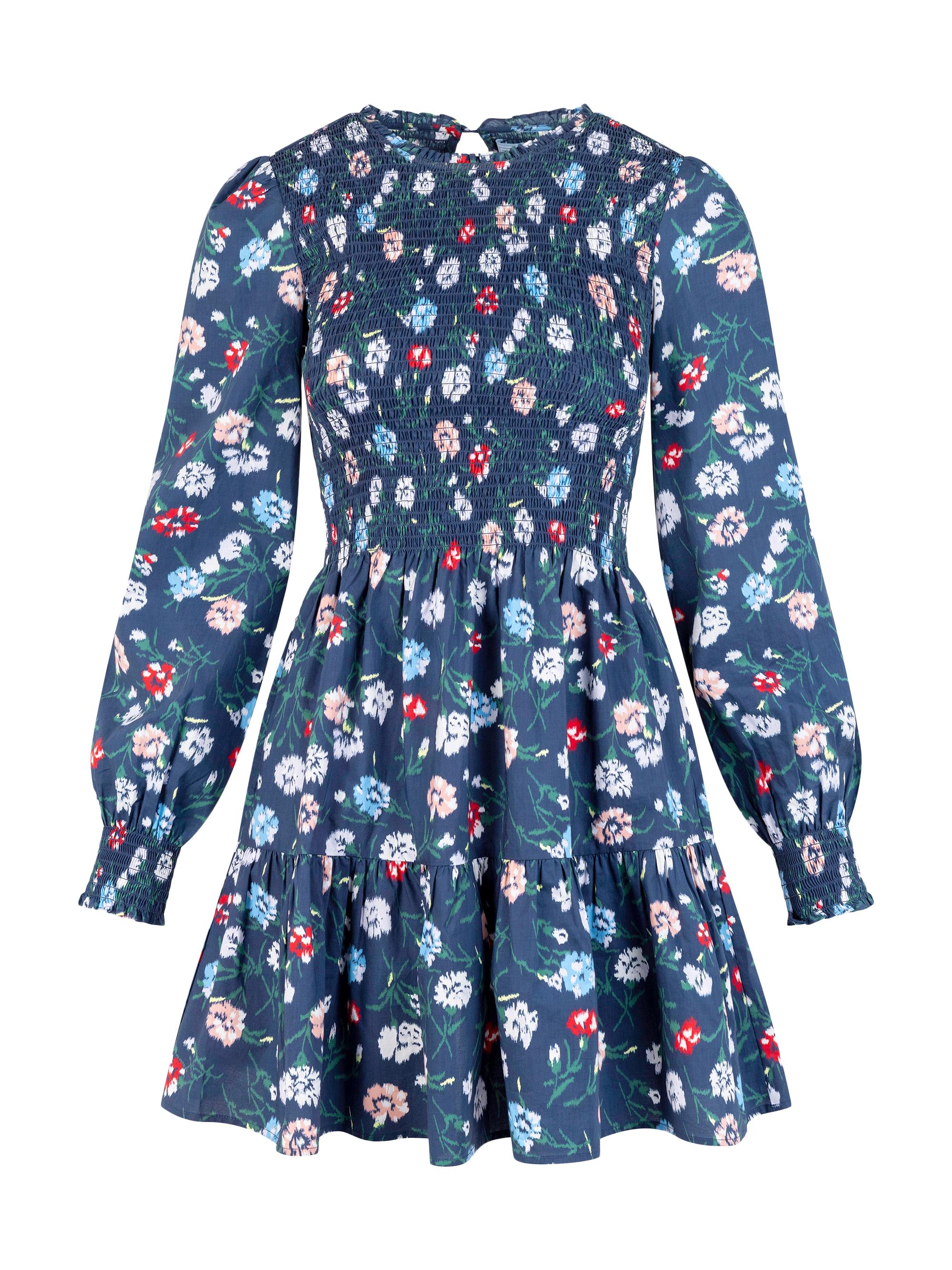 Hill House Home Women's The Viviana Mini Nap Dress - Navy Belgravia Floral Ikat