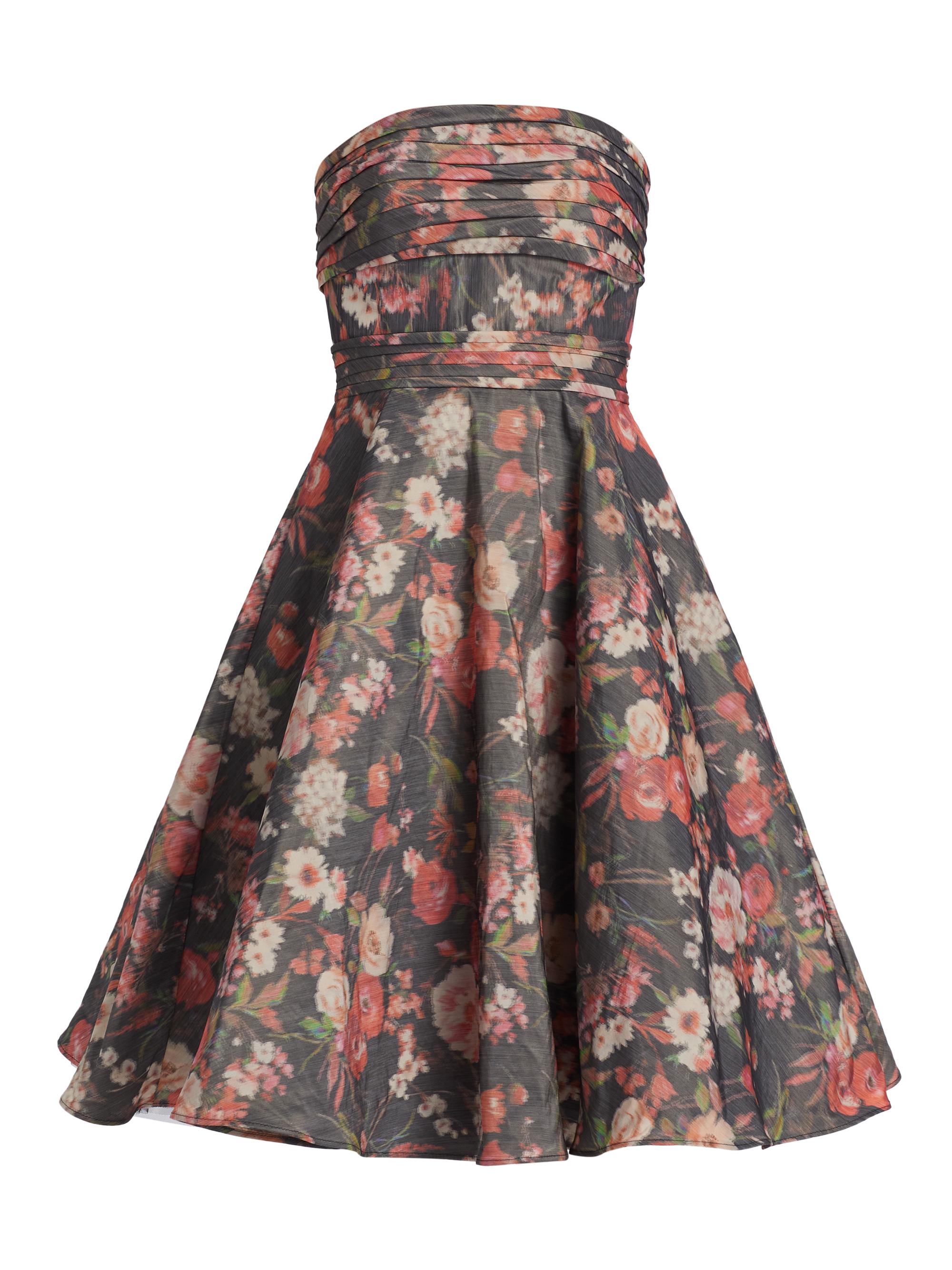 Pamella Roland Women's Floral Taffeta Cocktail Dress - Black Multi