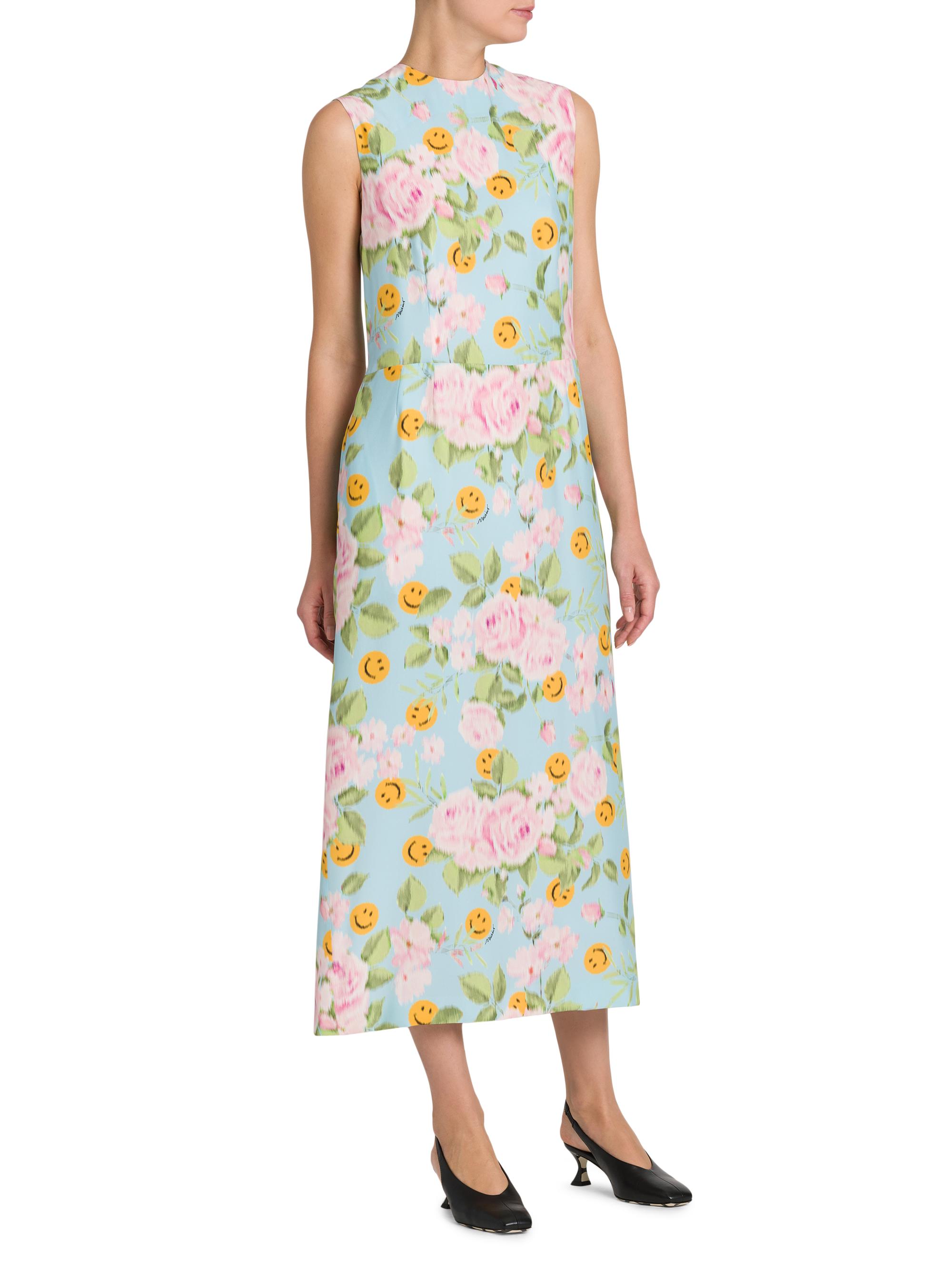Moschino Smiley And Flower Print Silk Midi-Dress | Saks Fifth Avenue